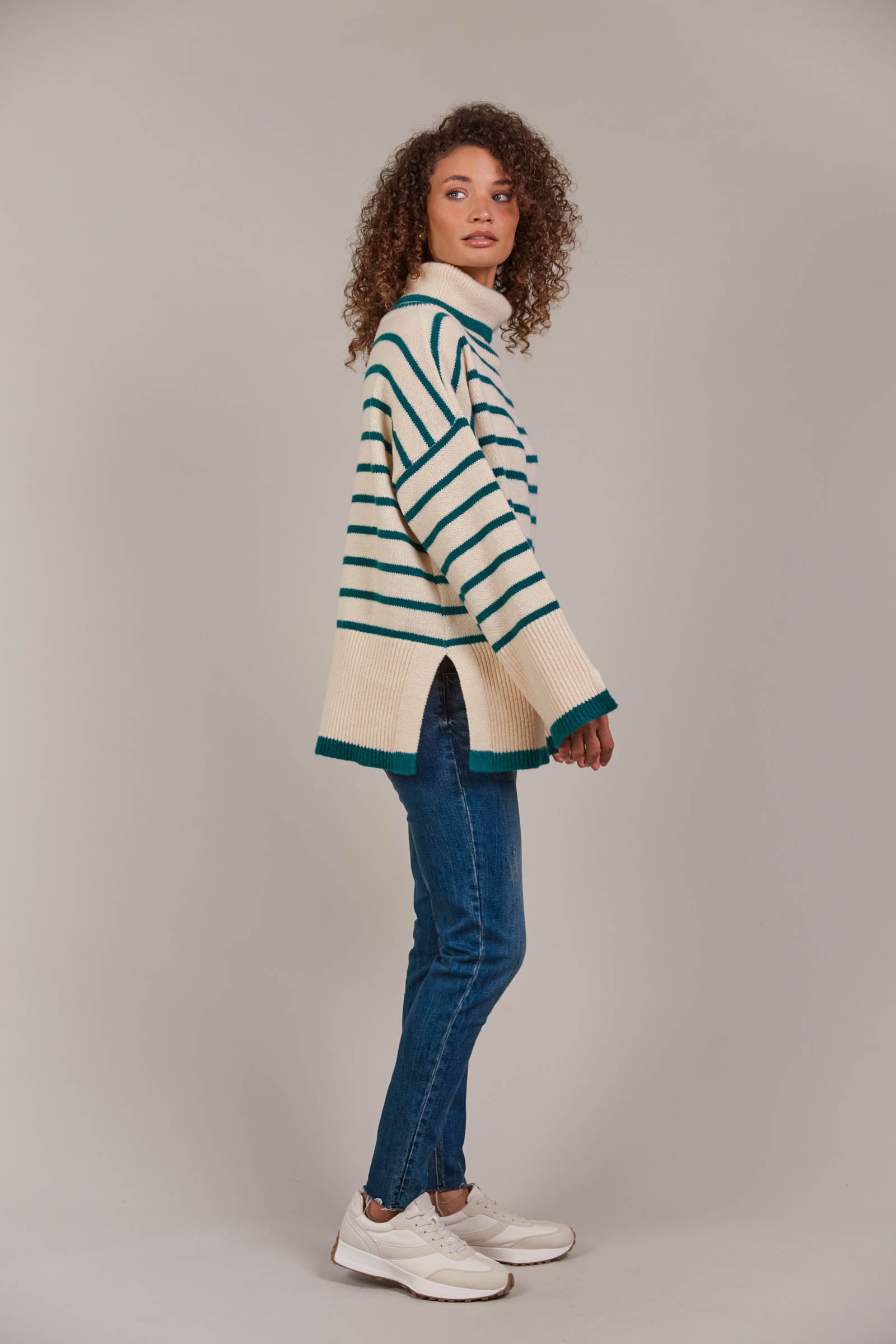 Katana Roll Neck Knit - Teal