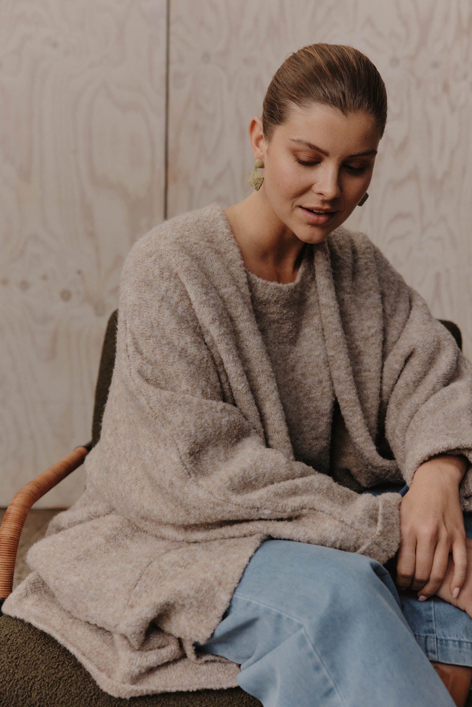 Folie Relaxed Cardigan - Oat