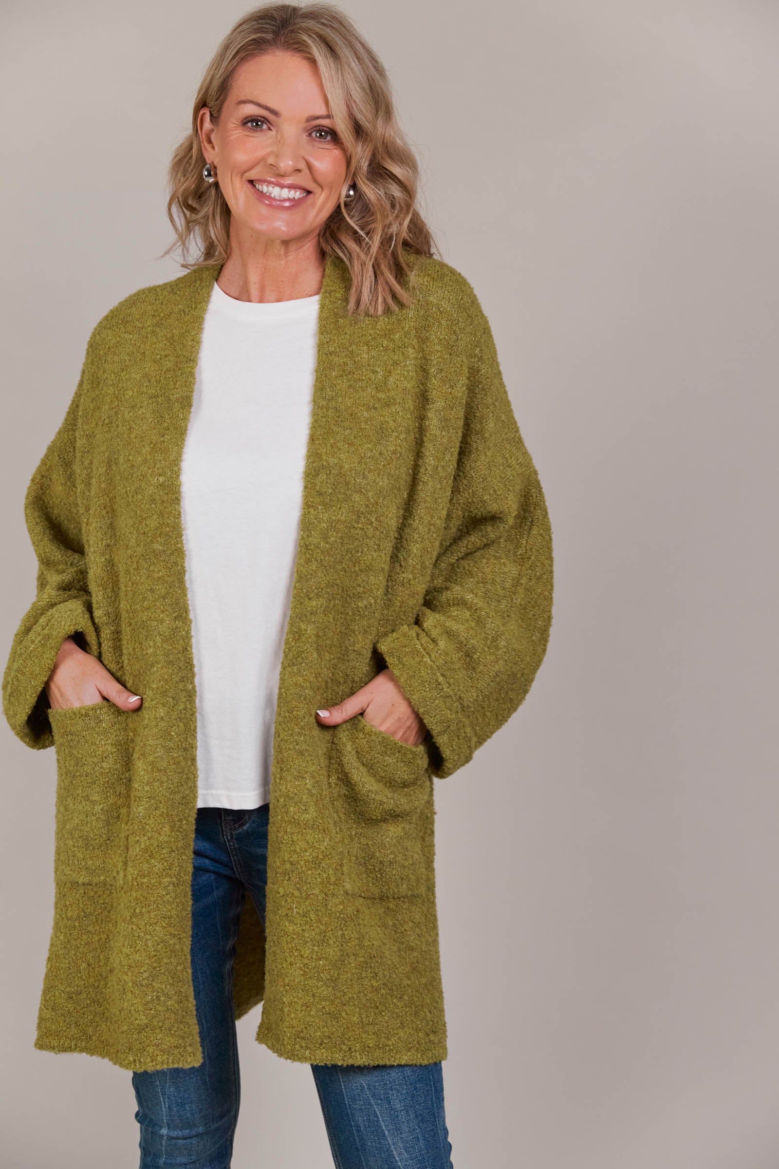 Folie Relaxed Cardigan - Chartreuse