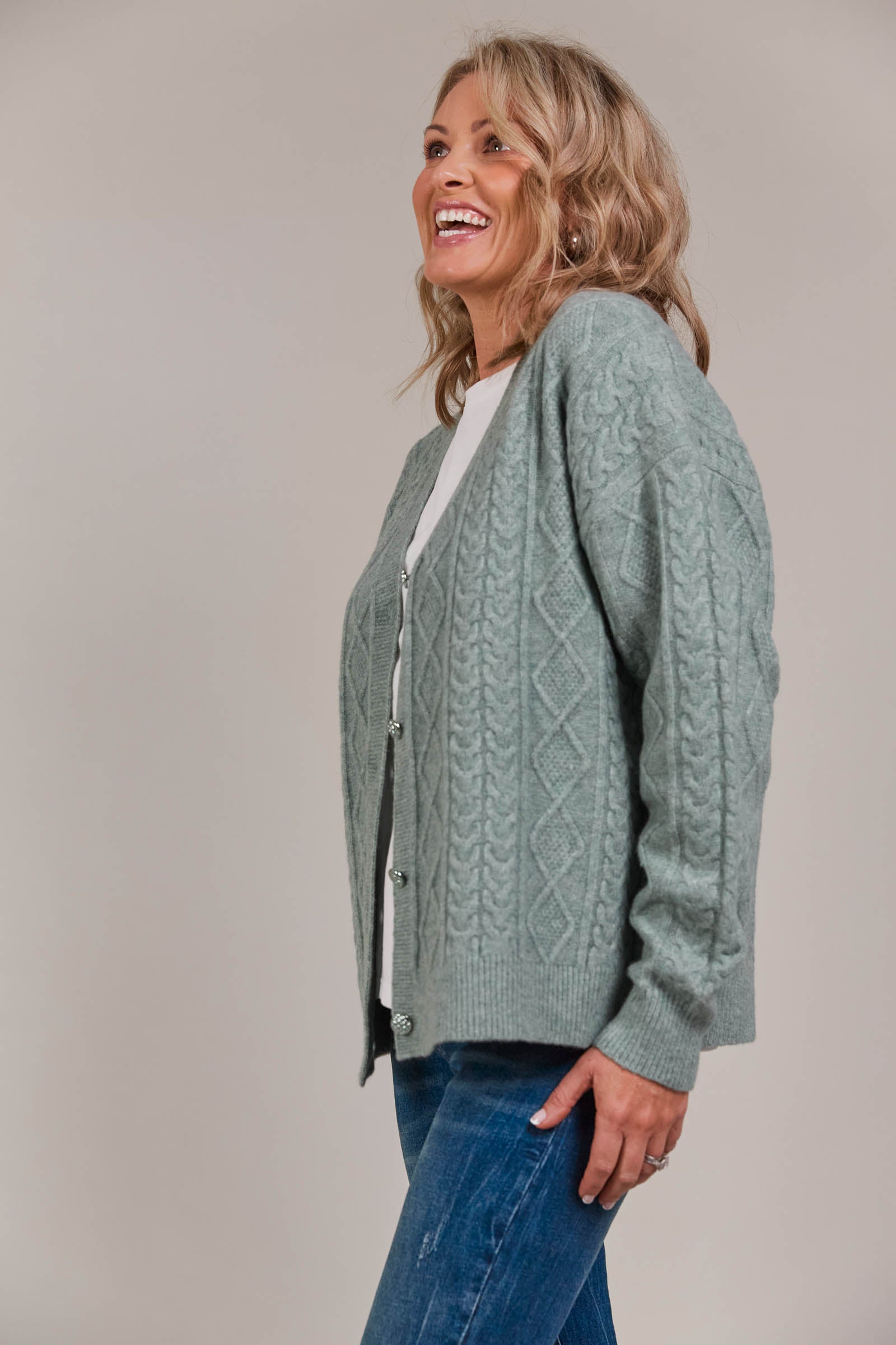 Merano Crop Cardigan - Jasper