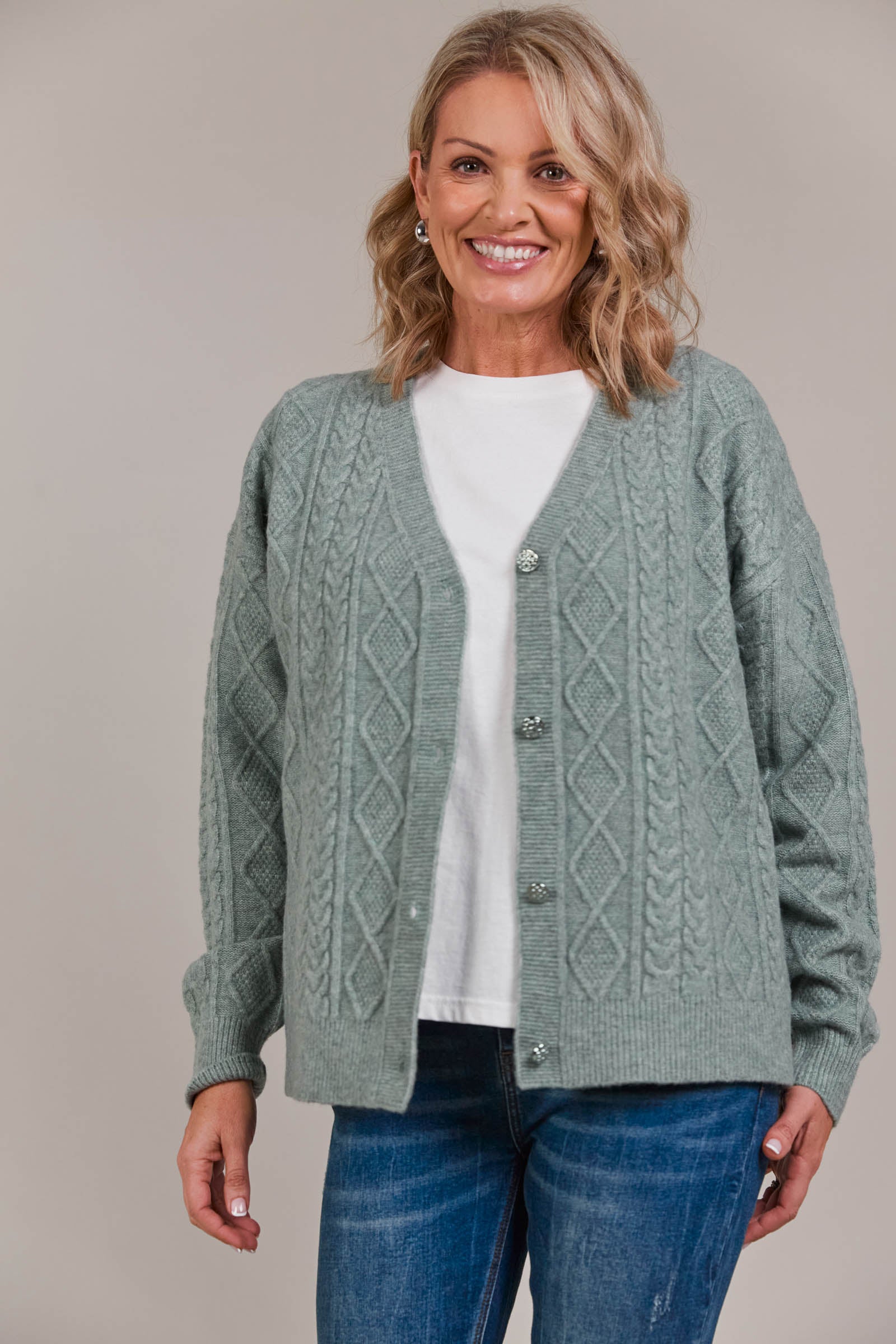 Merano Crop Cardigan - Jasper