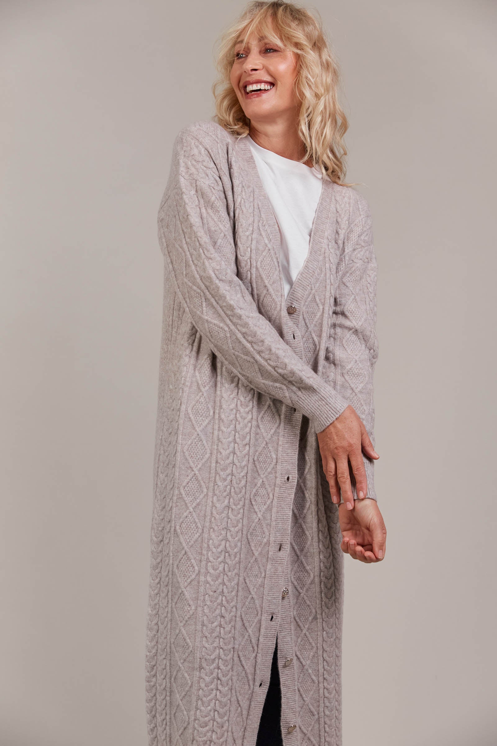 Merano Maxi Cardigan - Flax