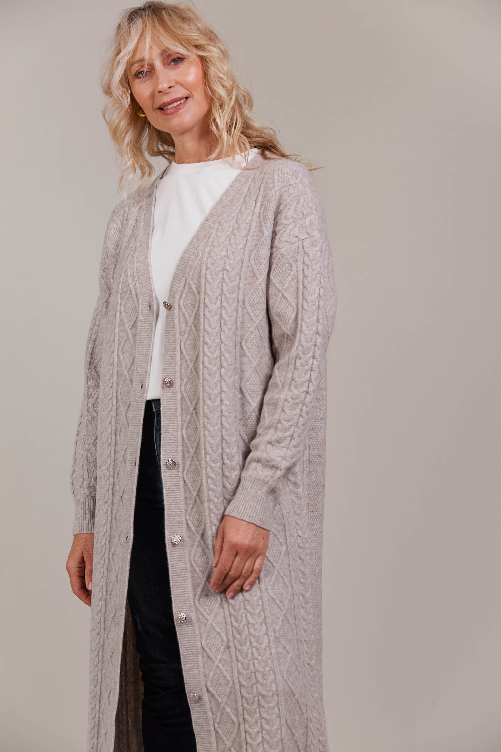 Merano Maxi Cardigan - Flax