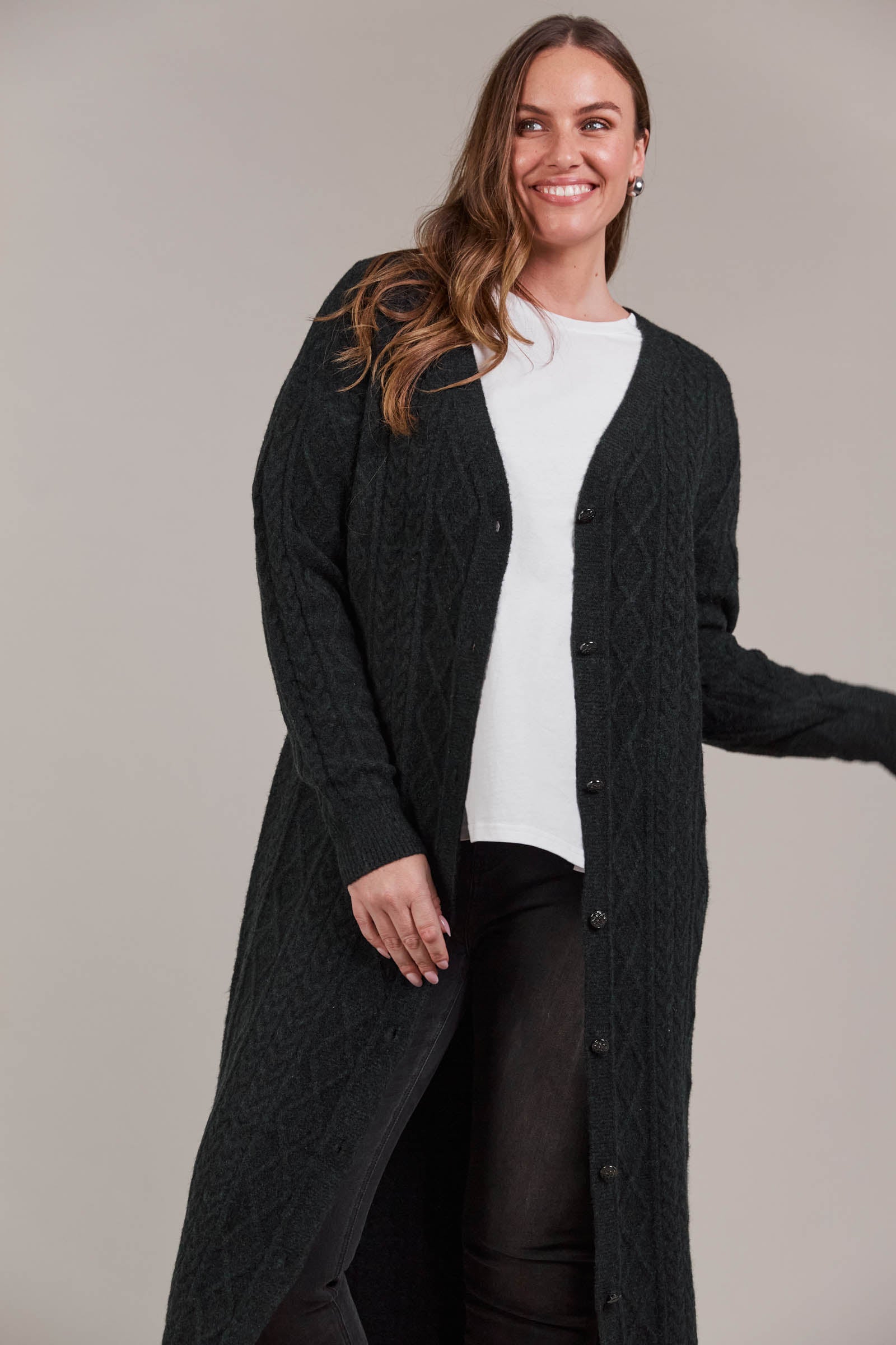 Merano Maxi Cardigan - Char