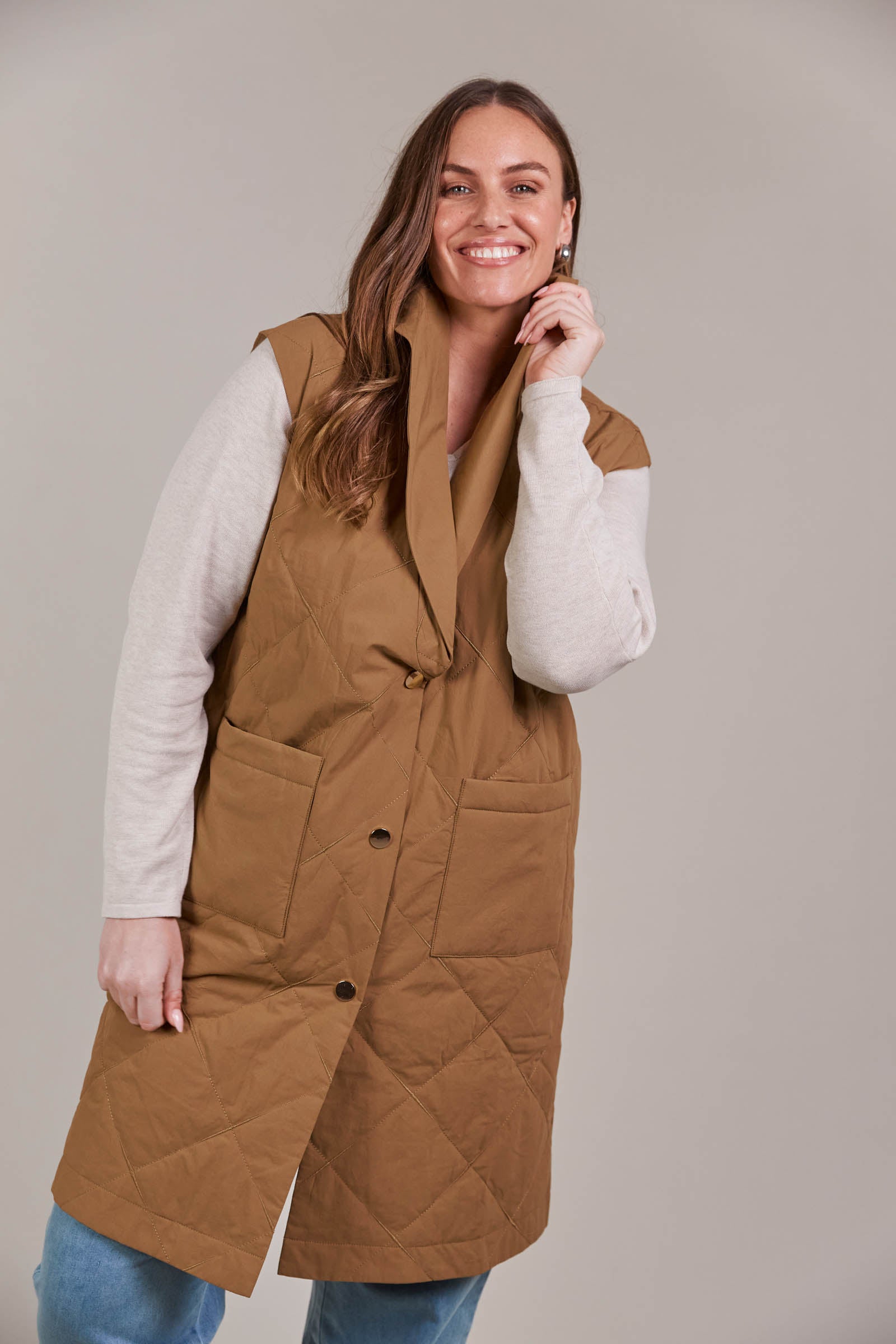 Argo Long Line Vest - Hazel