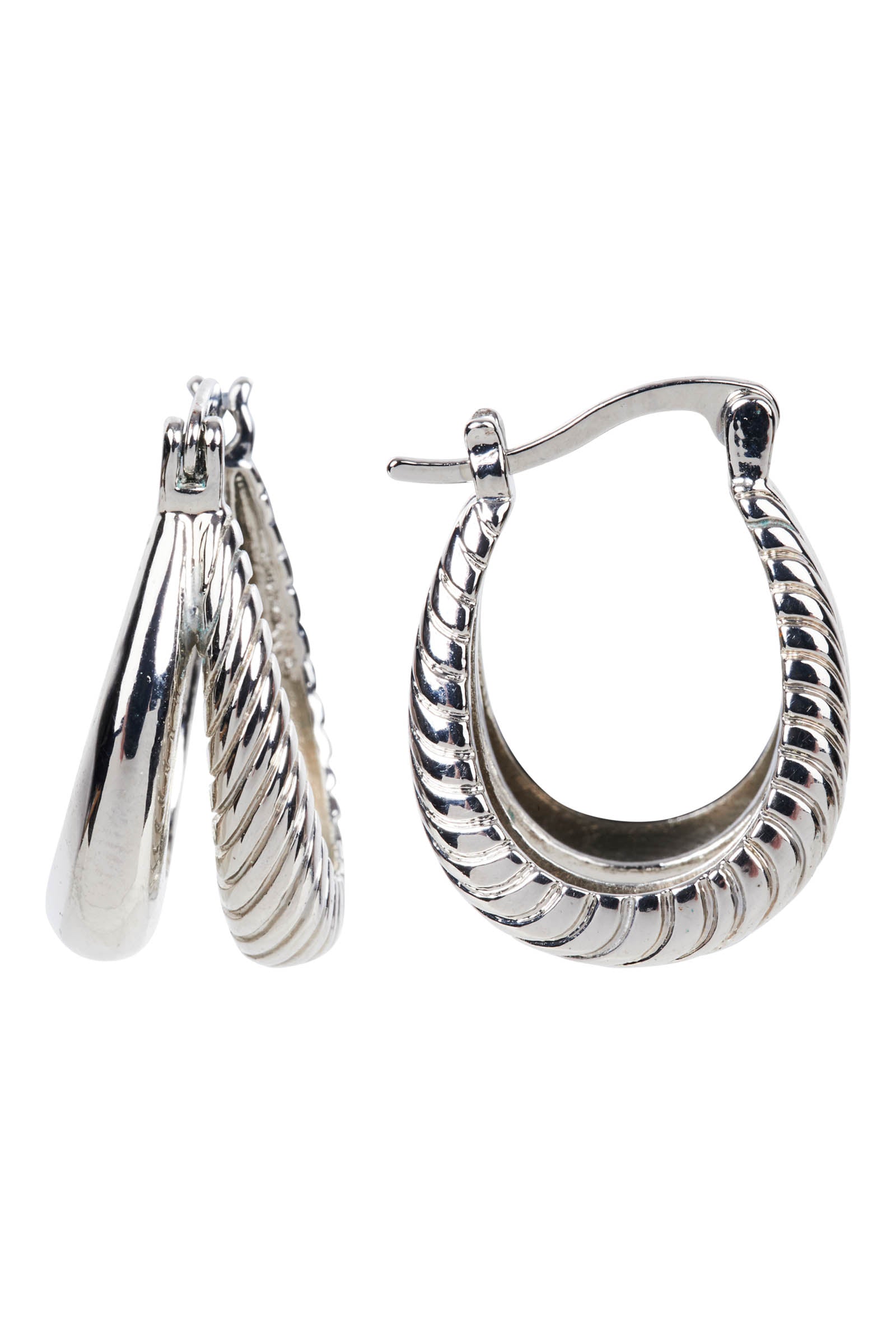 Eden Silver Hoop Earring - Split