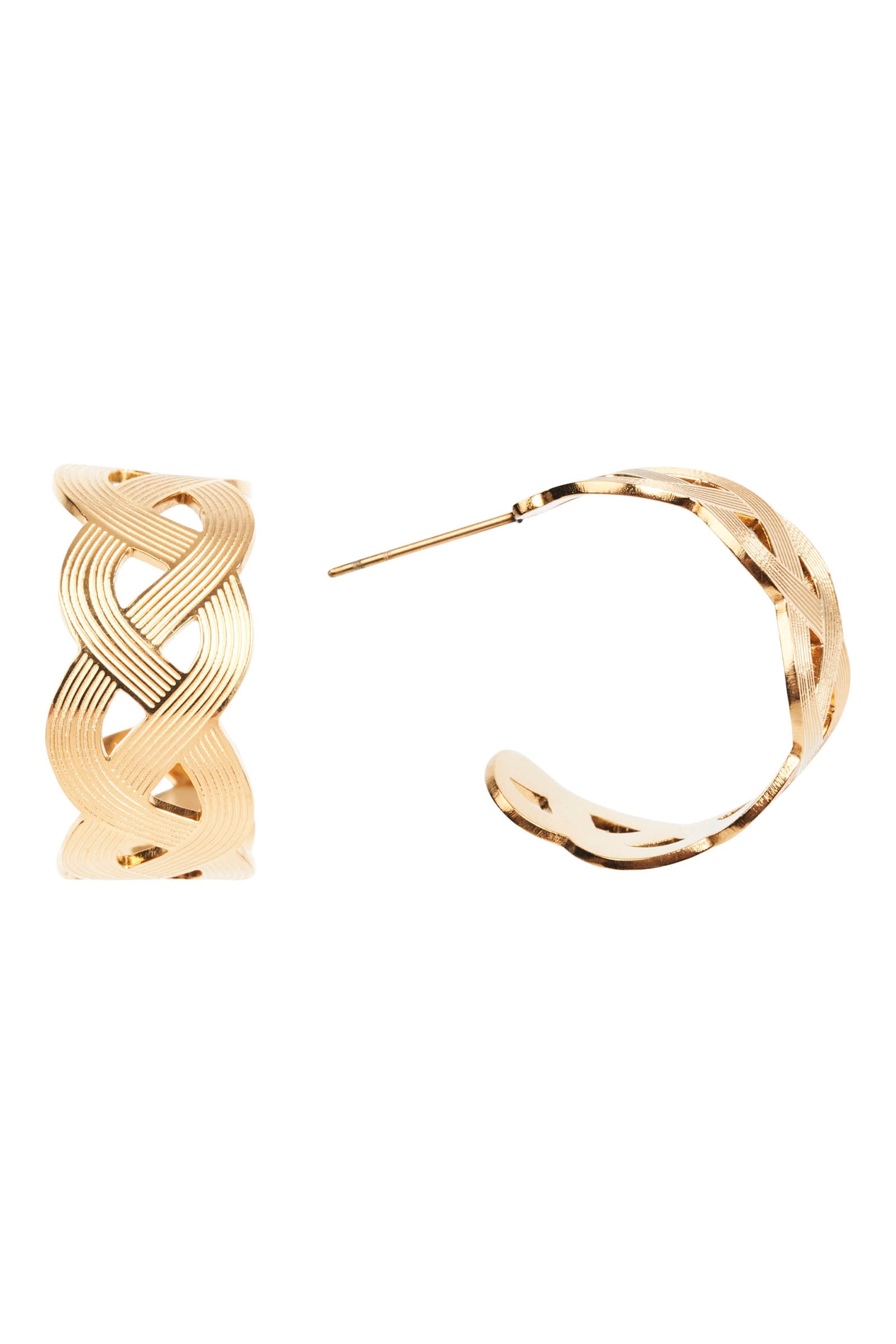 Folie Gold Hoop Earring - Weave