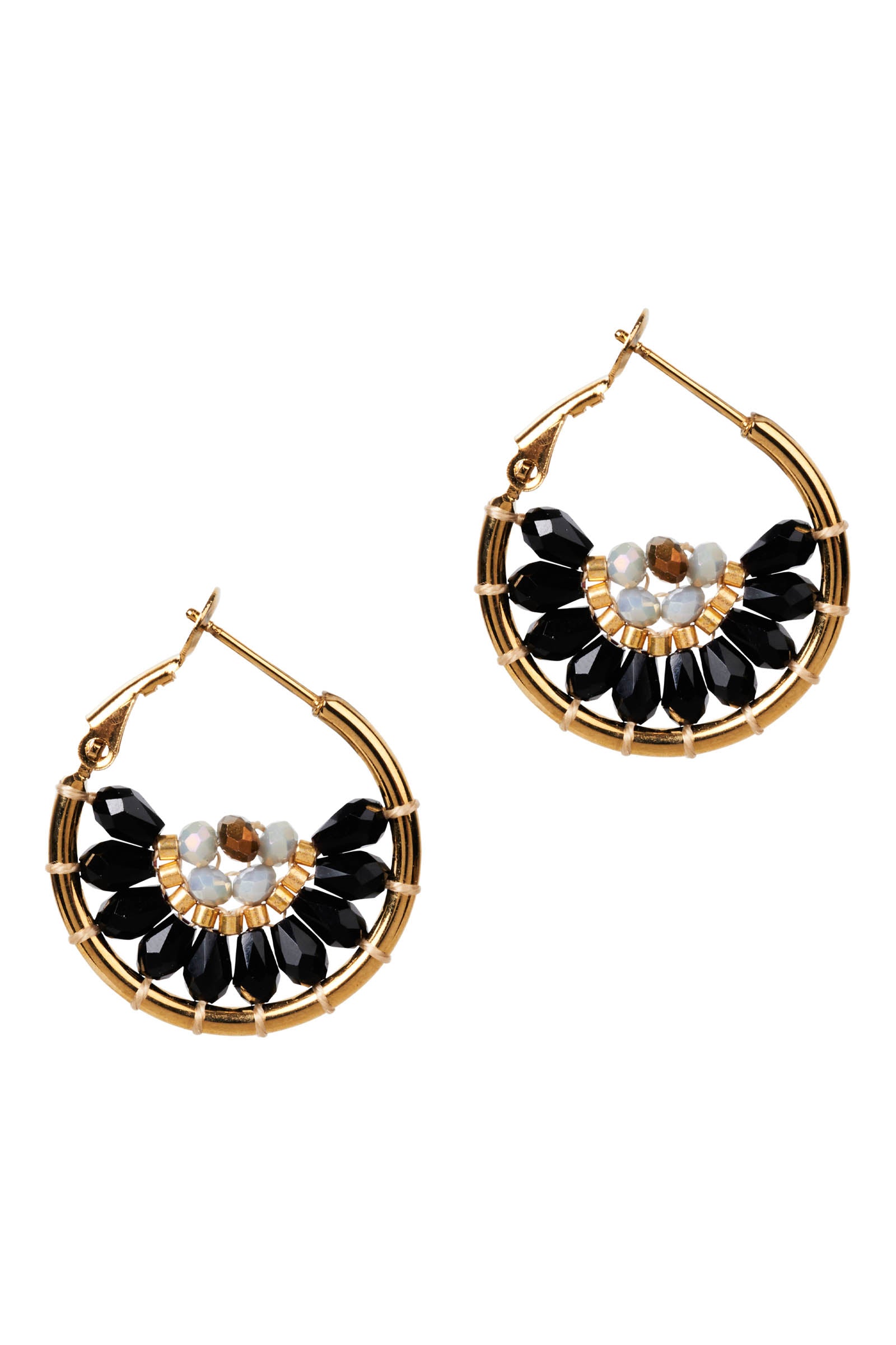 Manta Round Earring - Black