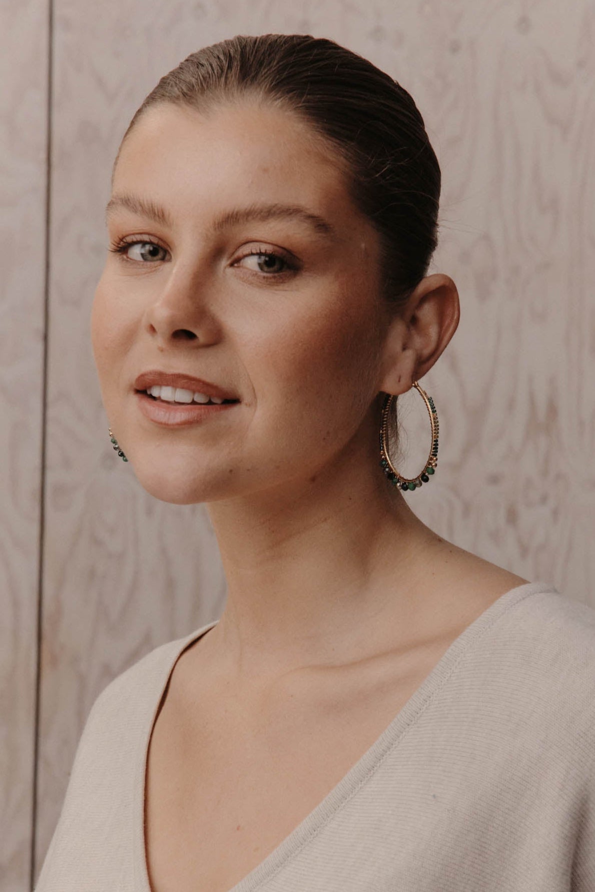 Manta Hoop Earring - Teal