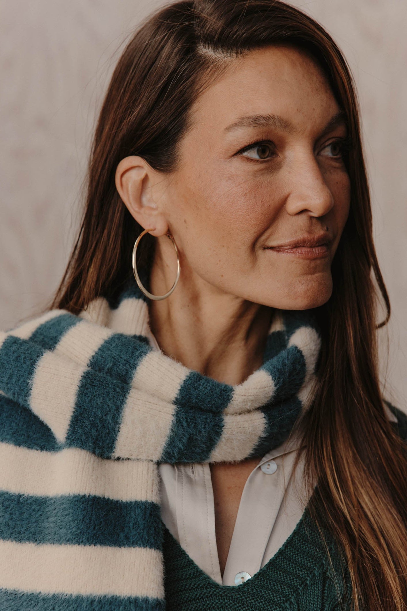 Masa Hoop Earring - Ecru
