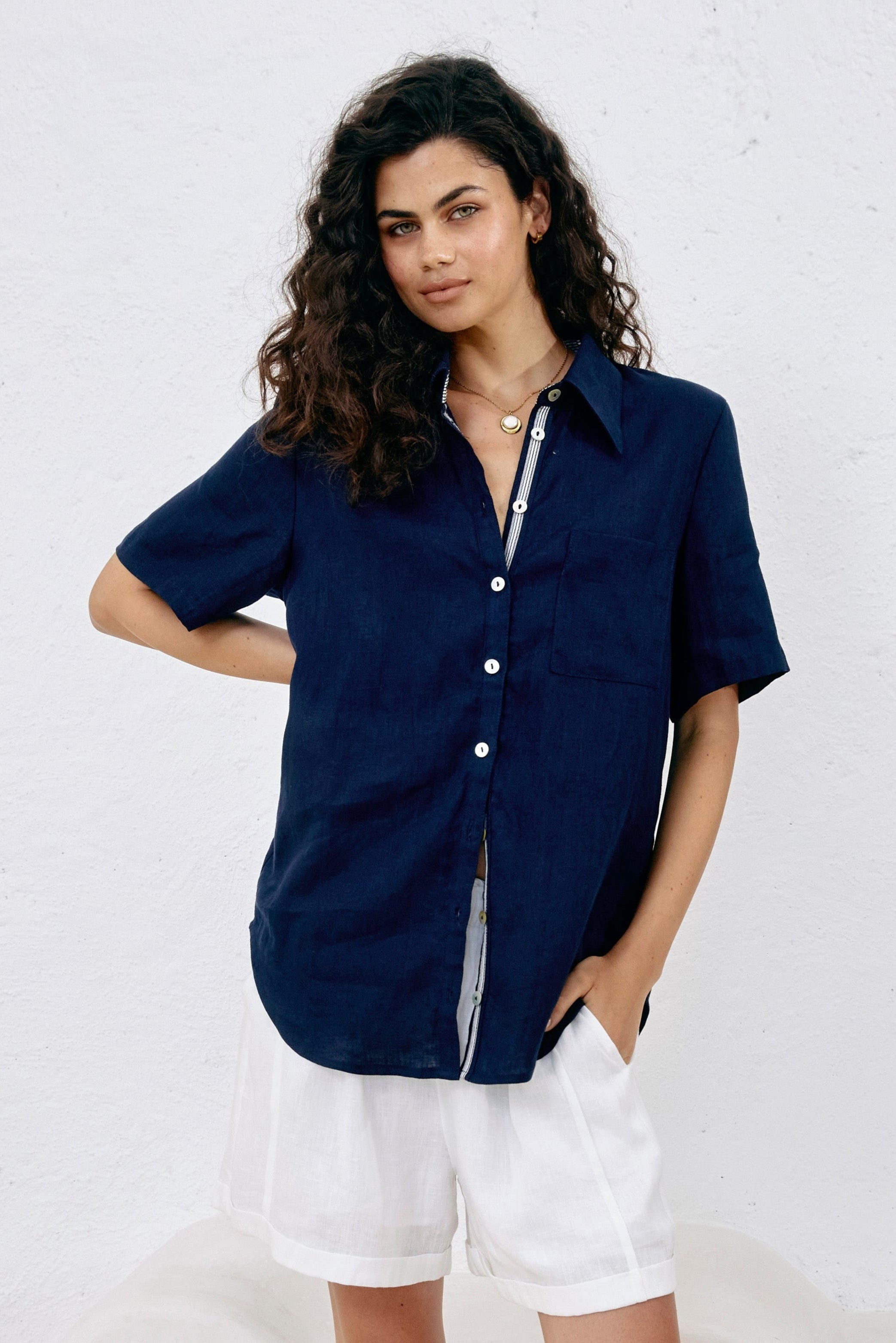 Studio Short Sleeve Shirt - Indigo
