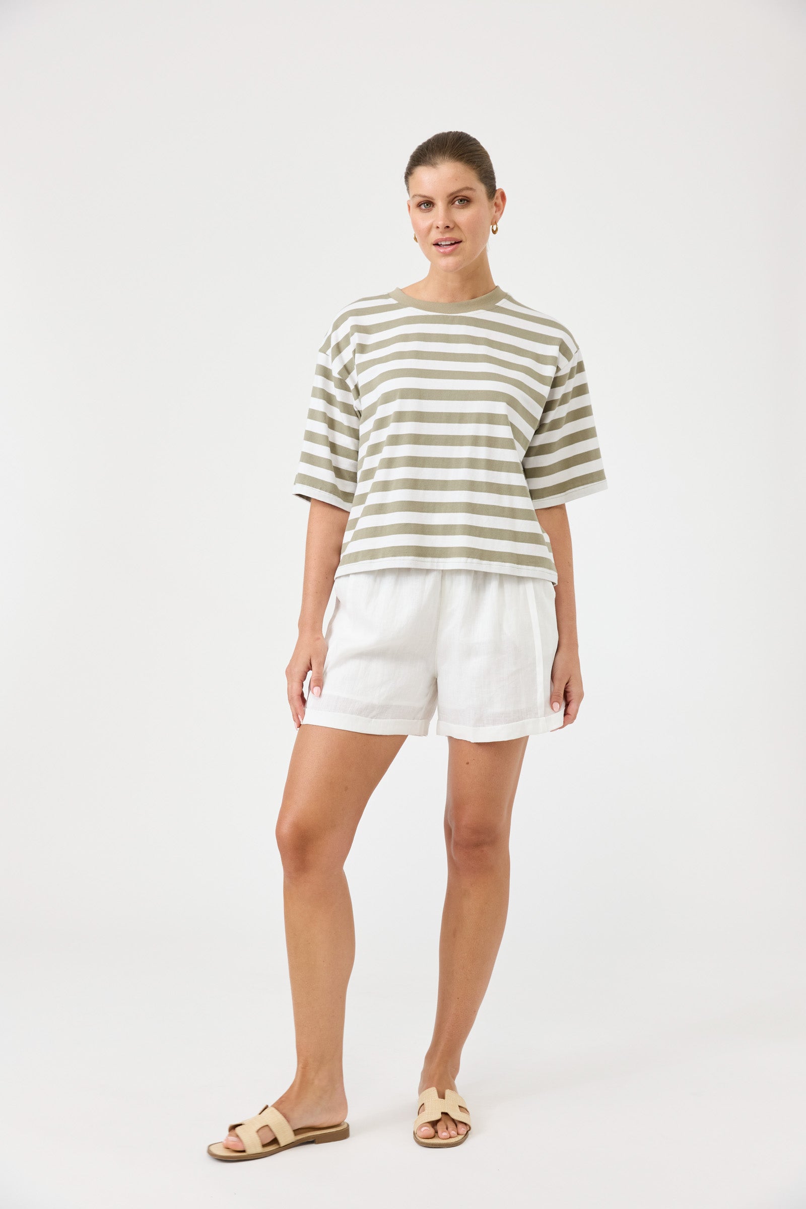 Studio Stripe Tshirt - Olive