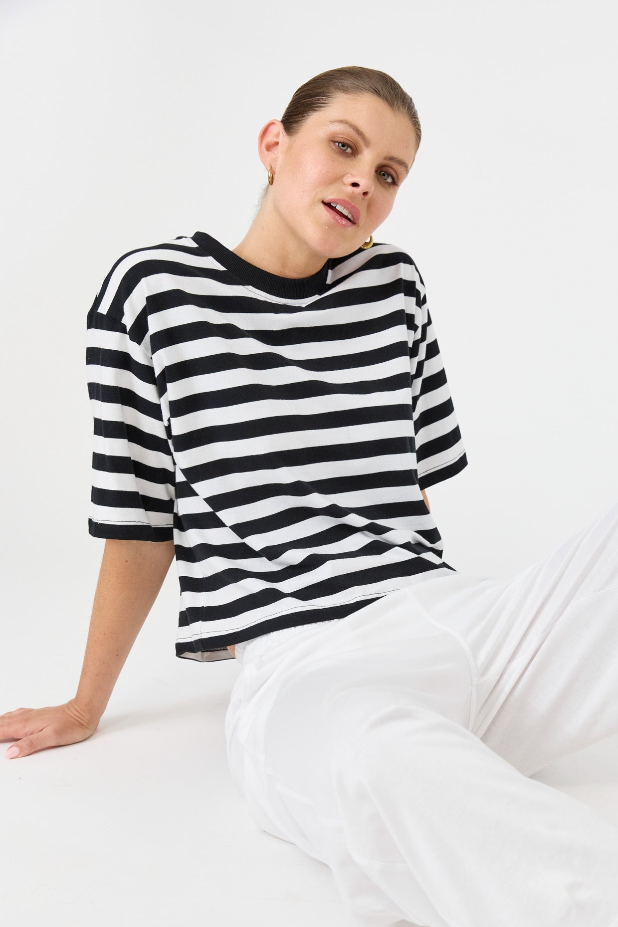 Studio Stripe Tshirt - Ebony