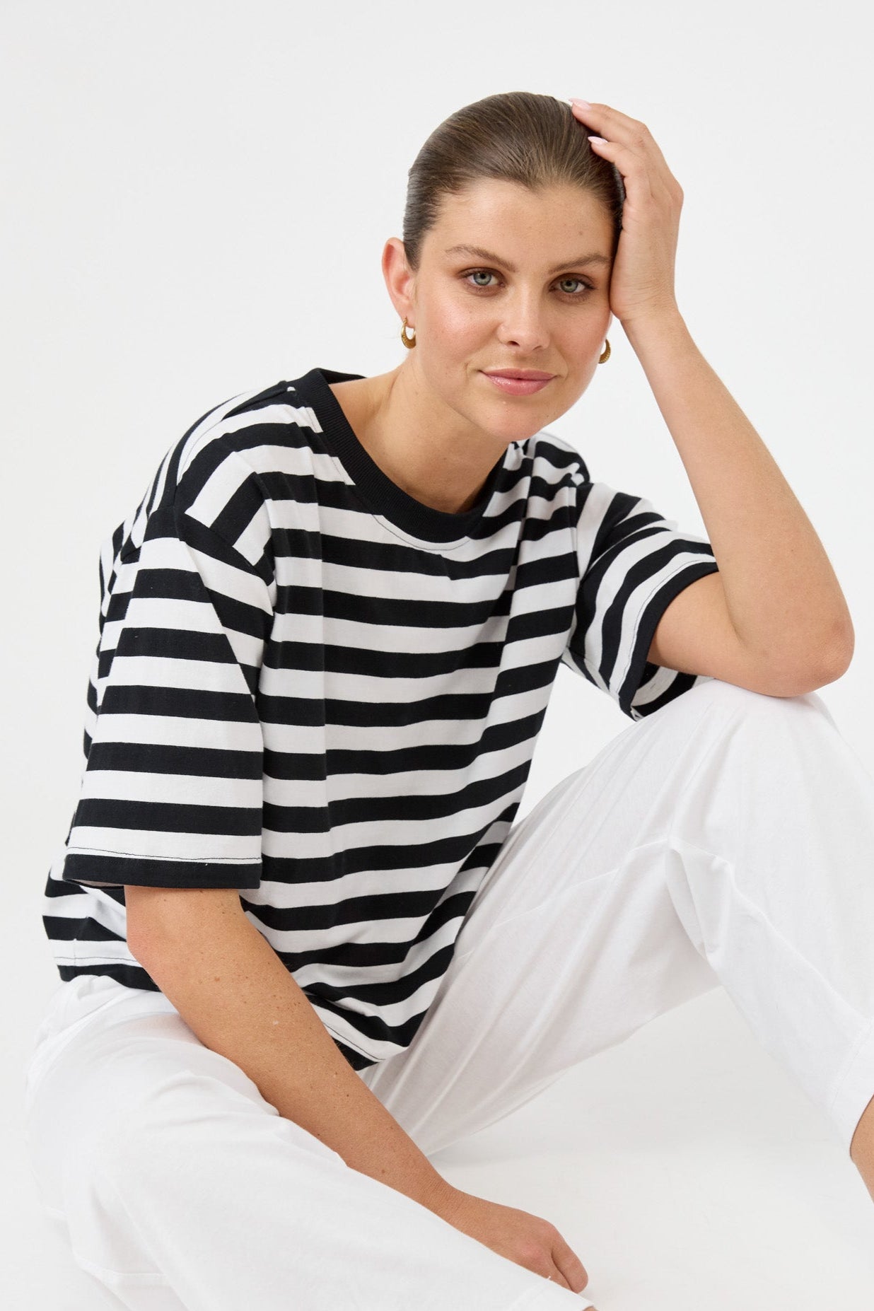 Studio Stripe Tshirt - Ebony