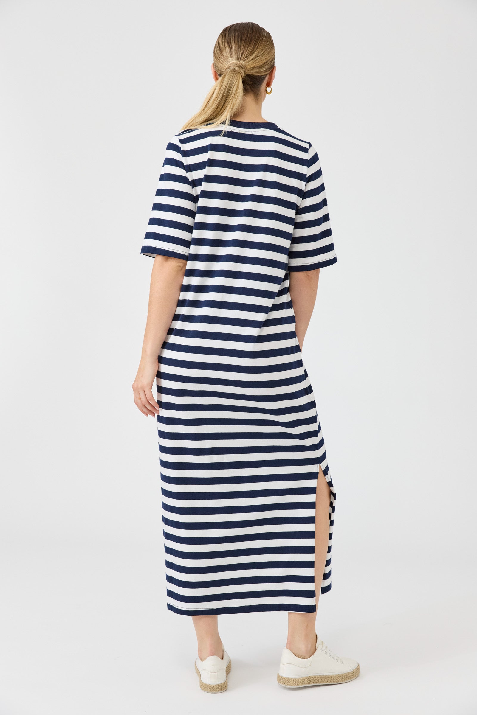Studio Stripe Tshirt Dress - Indigo