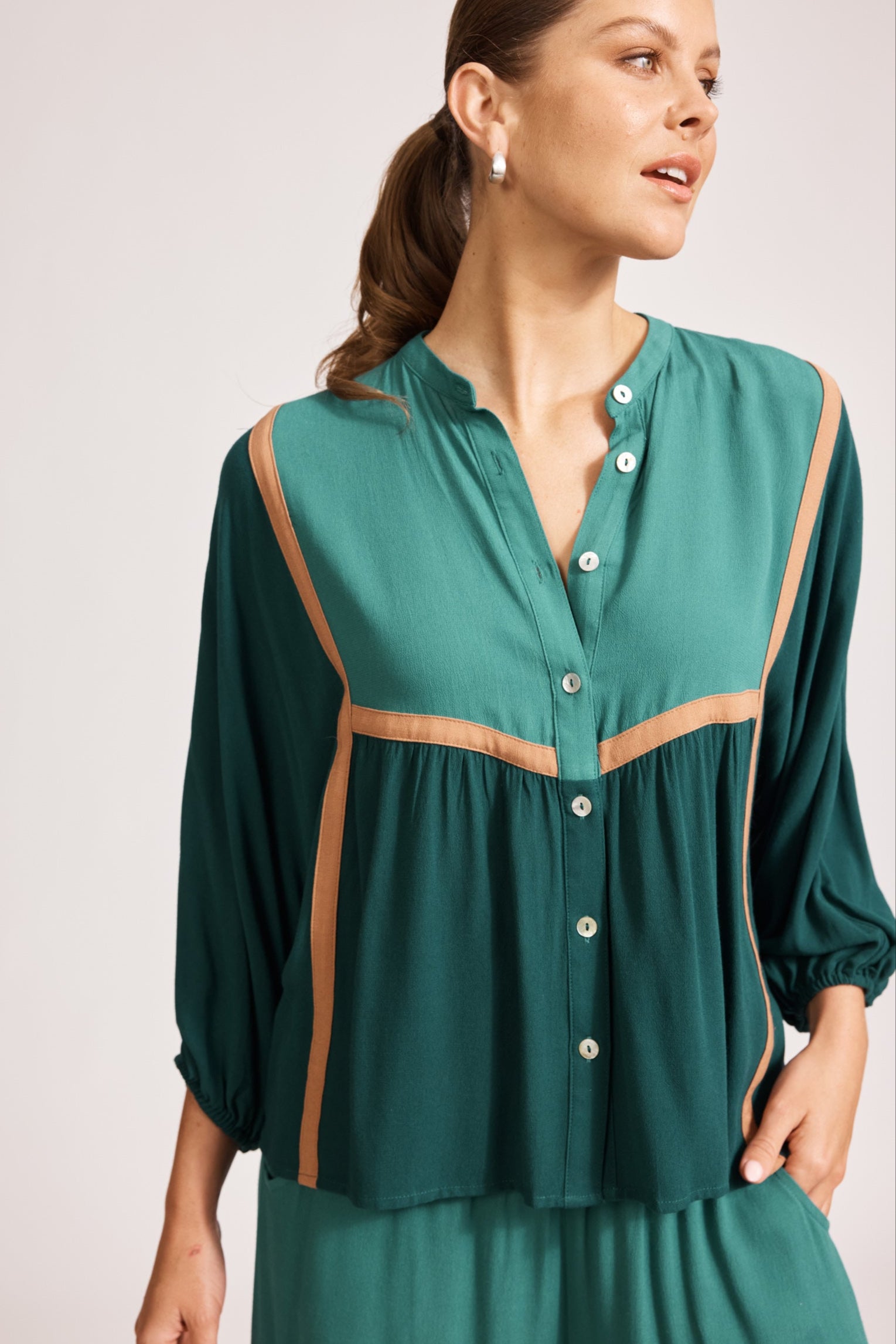 Alegria Spliced Top - Teal/Lagoon