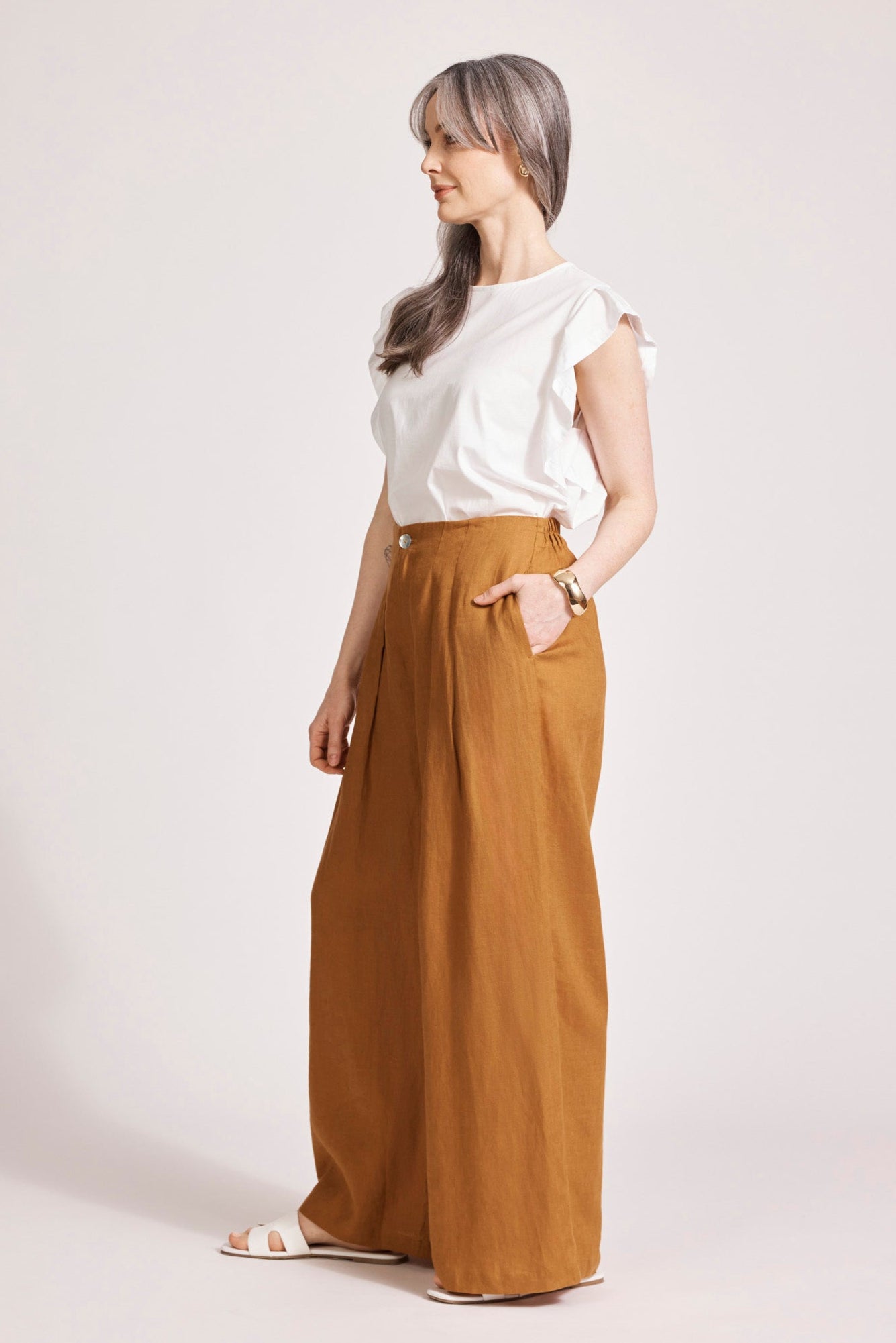 Miramar Palazzo Pant - Caramel