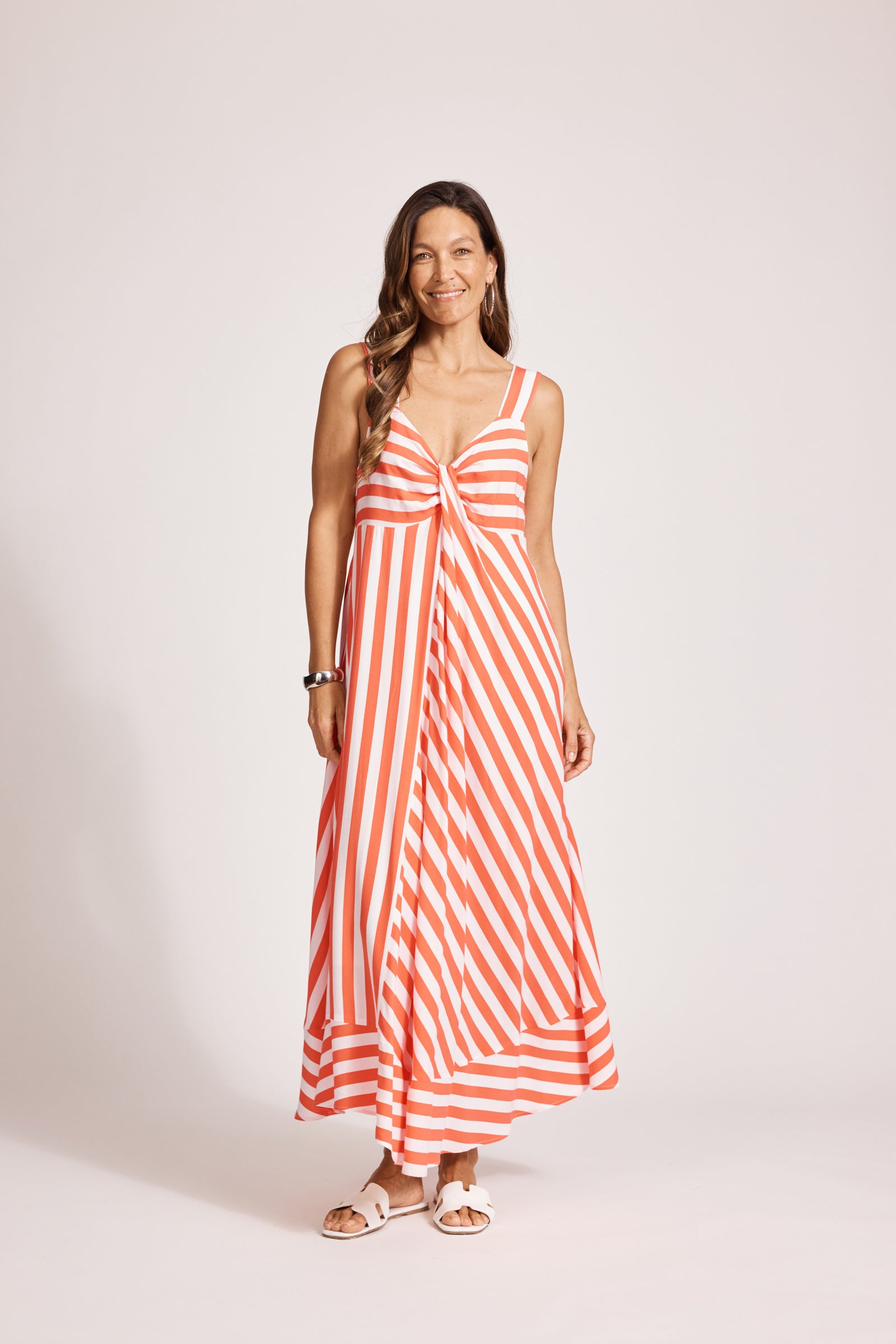 Treville Stripe Tank Maxi Dress - Coral