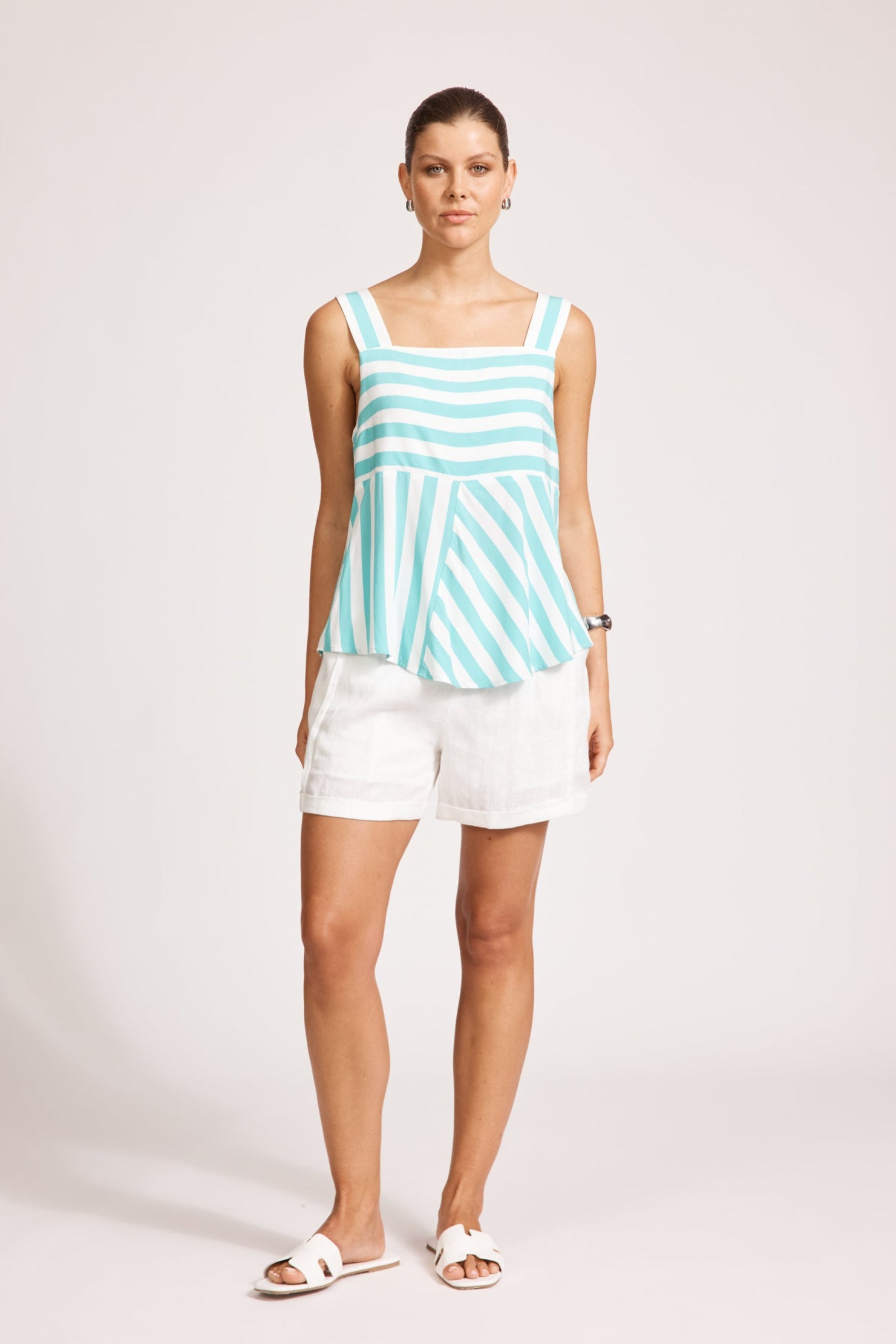 Treville Stripe Tank - Aqua