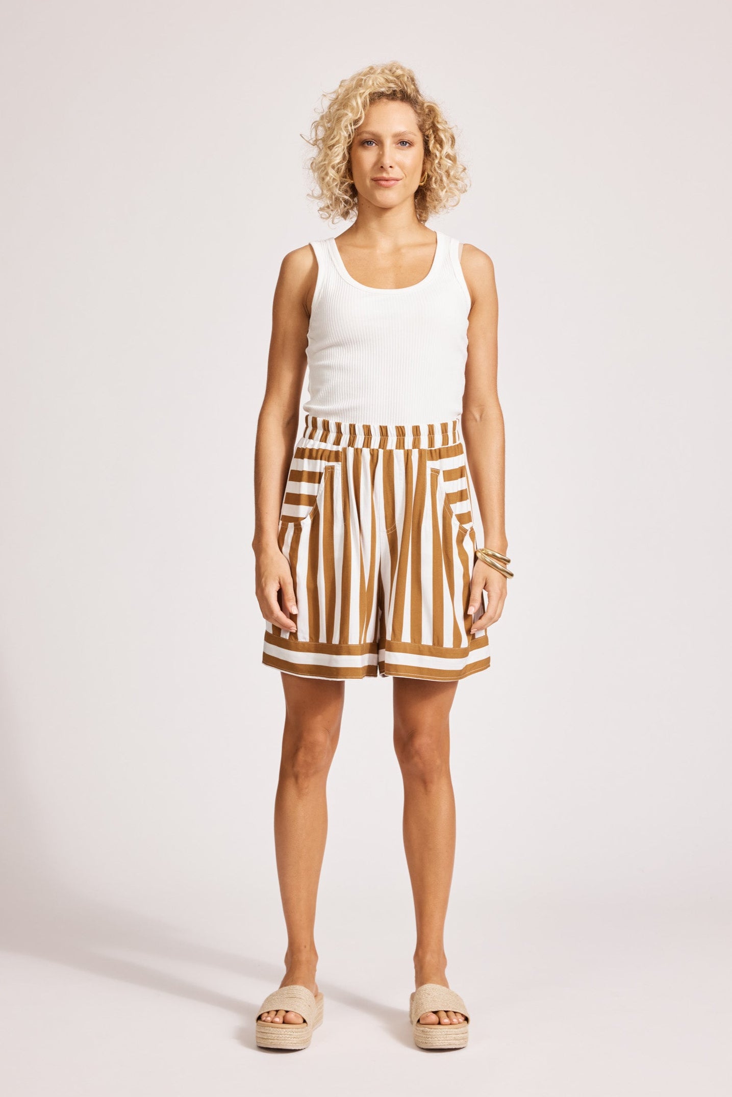 Treville Stripe Short - Caramel