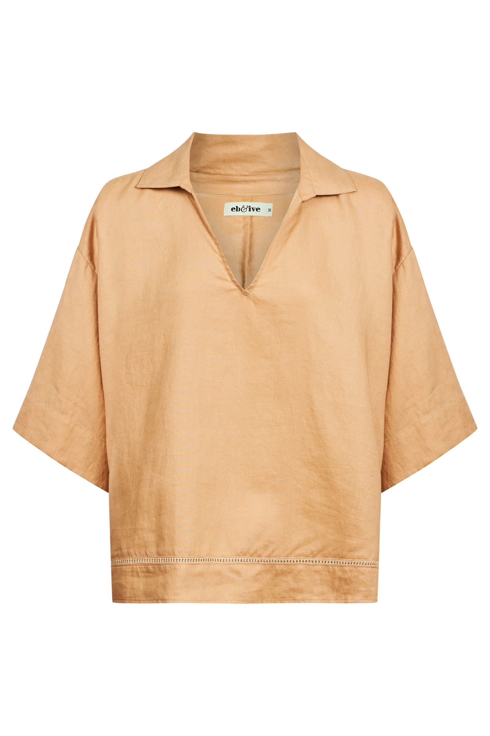 Miramar Collared Top - Camel