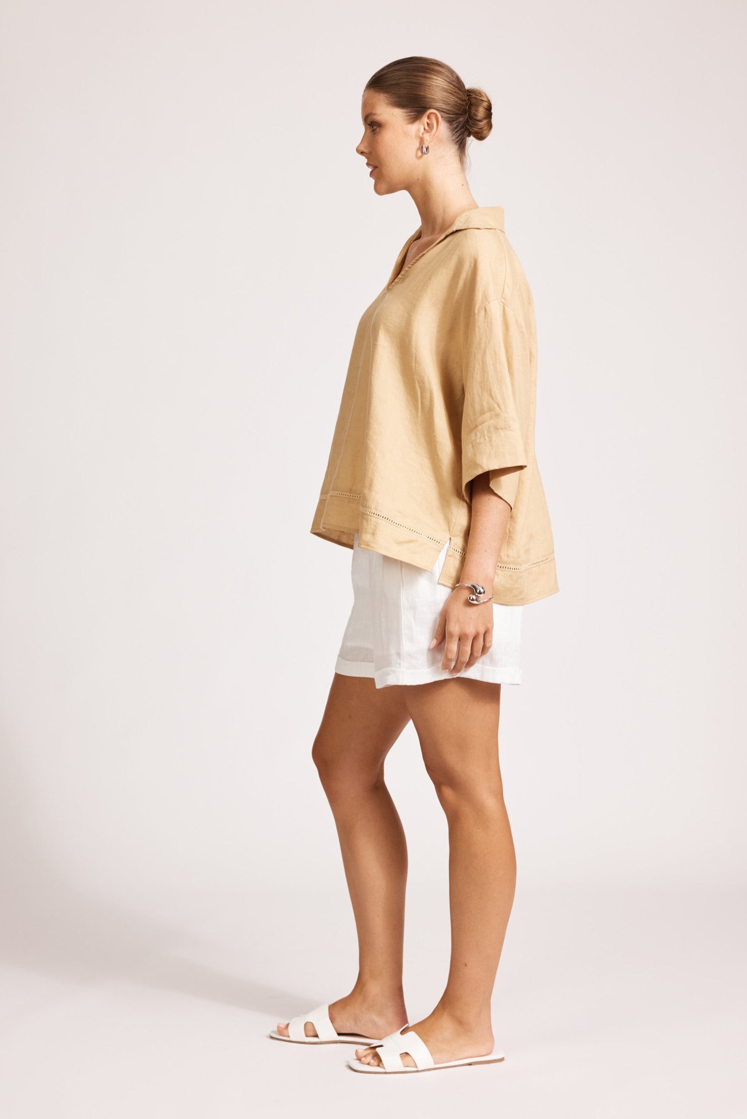Miramar Collared Top - Camel