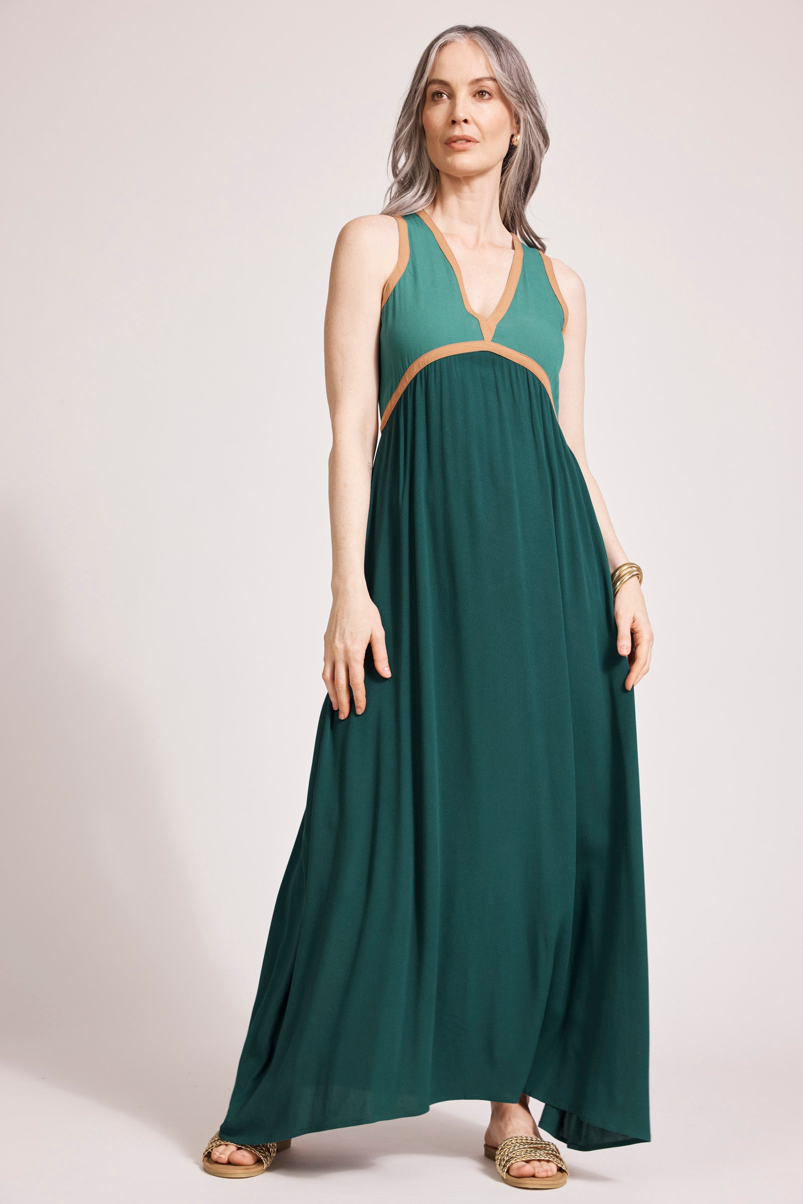 Alegria Spliced Maxi Dress - Teal/Lagoon