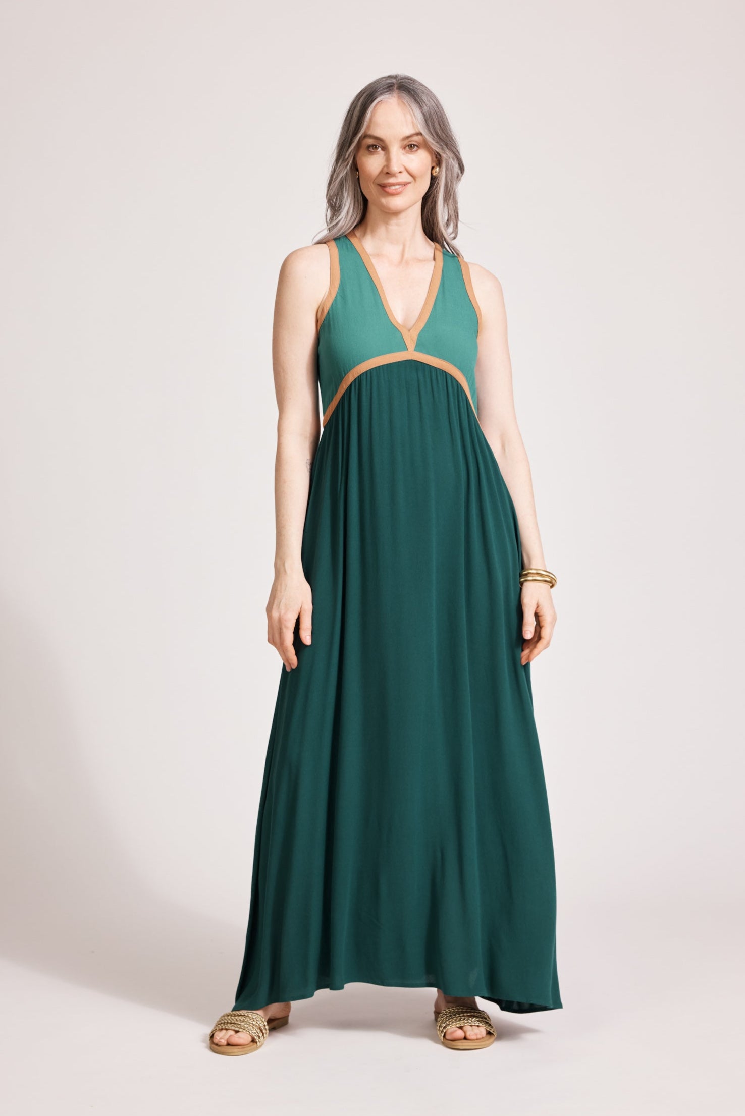 Alegria Spliced Maxi Dress - Teal/Lagoon