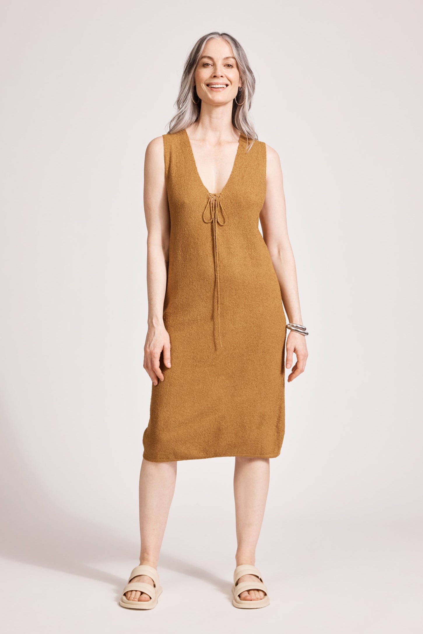 Alcazar Knit Tie Dress - Maple