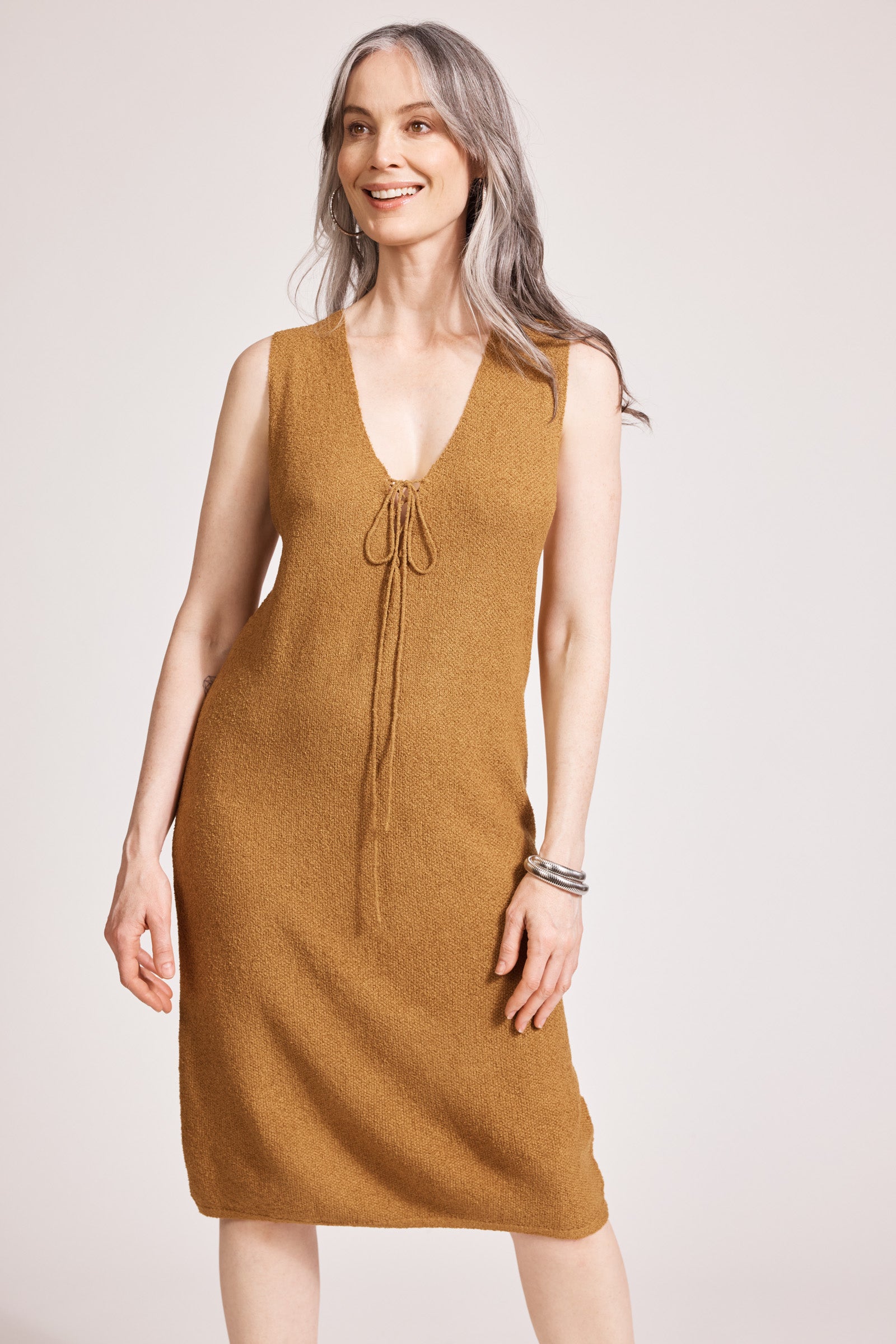 Alcazar Knit Tie Dress - Maple