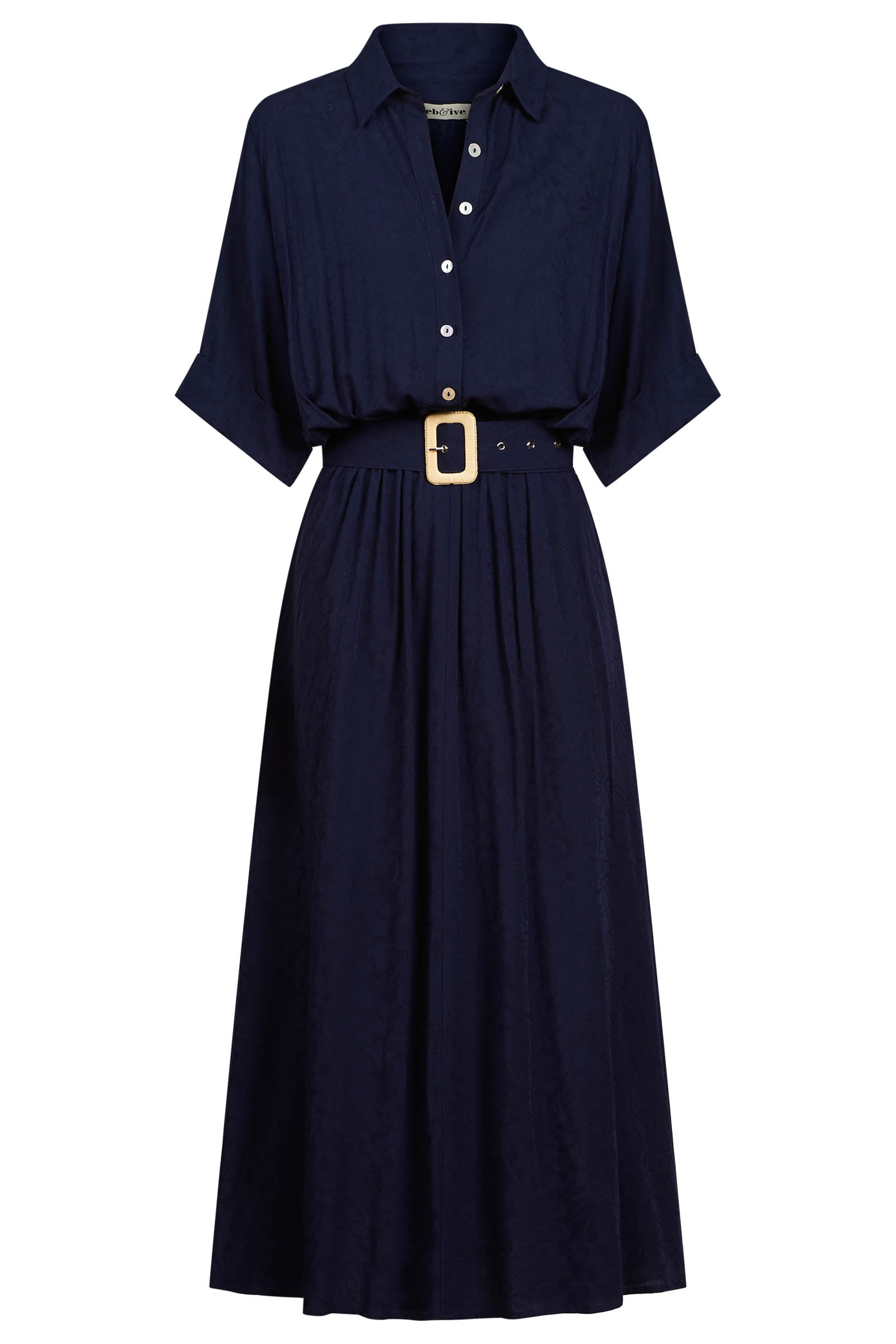 Parisio Belt Shirt Dress - Indigo