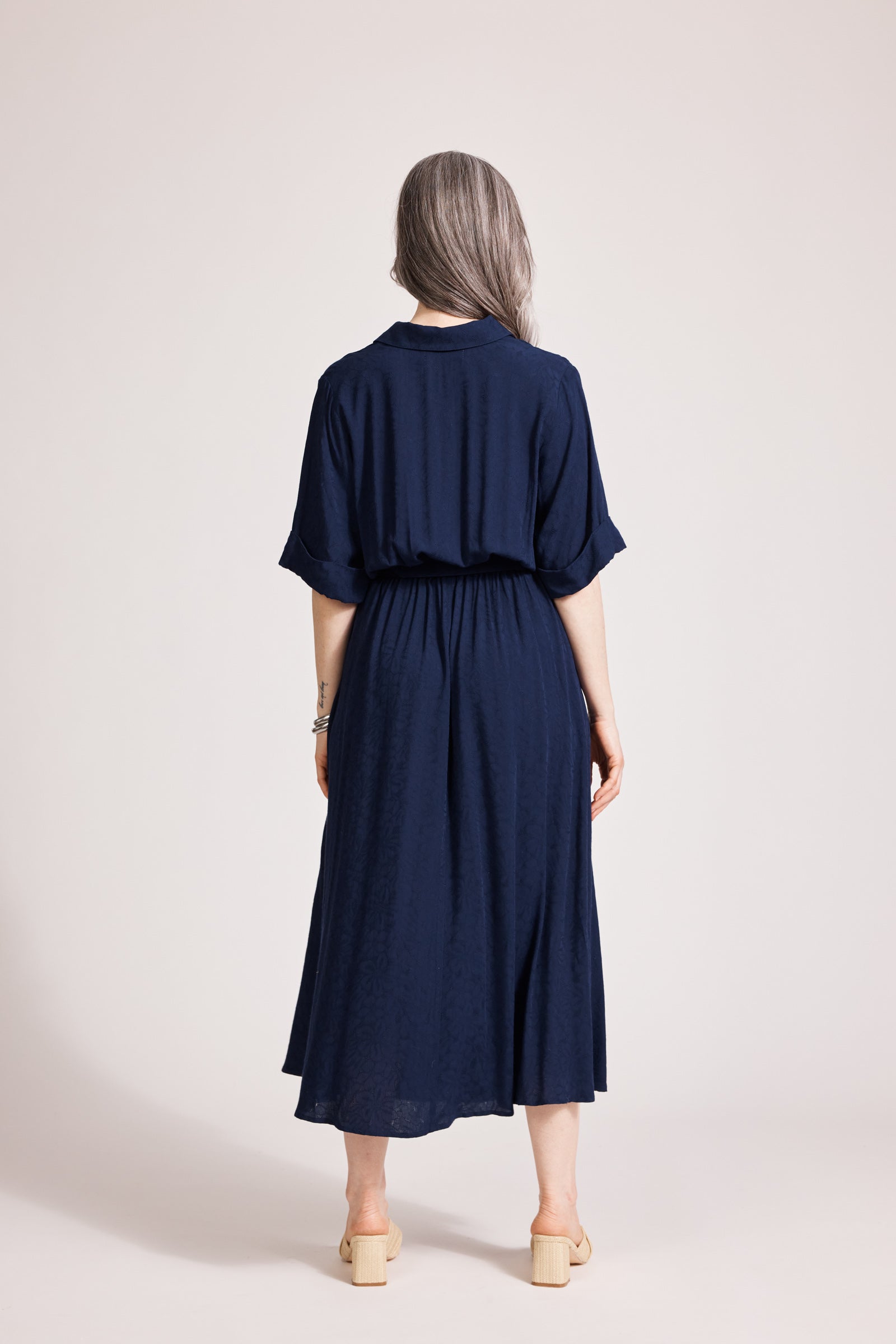 Parisio Belt Shirt Dress - Indigo