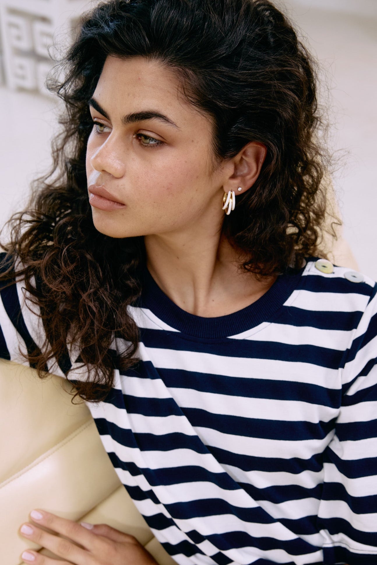 Parisio Trio Earring - White