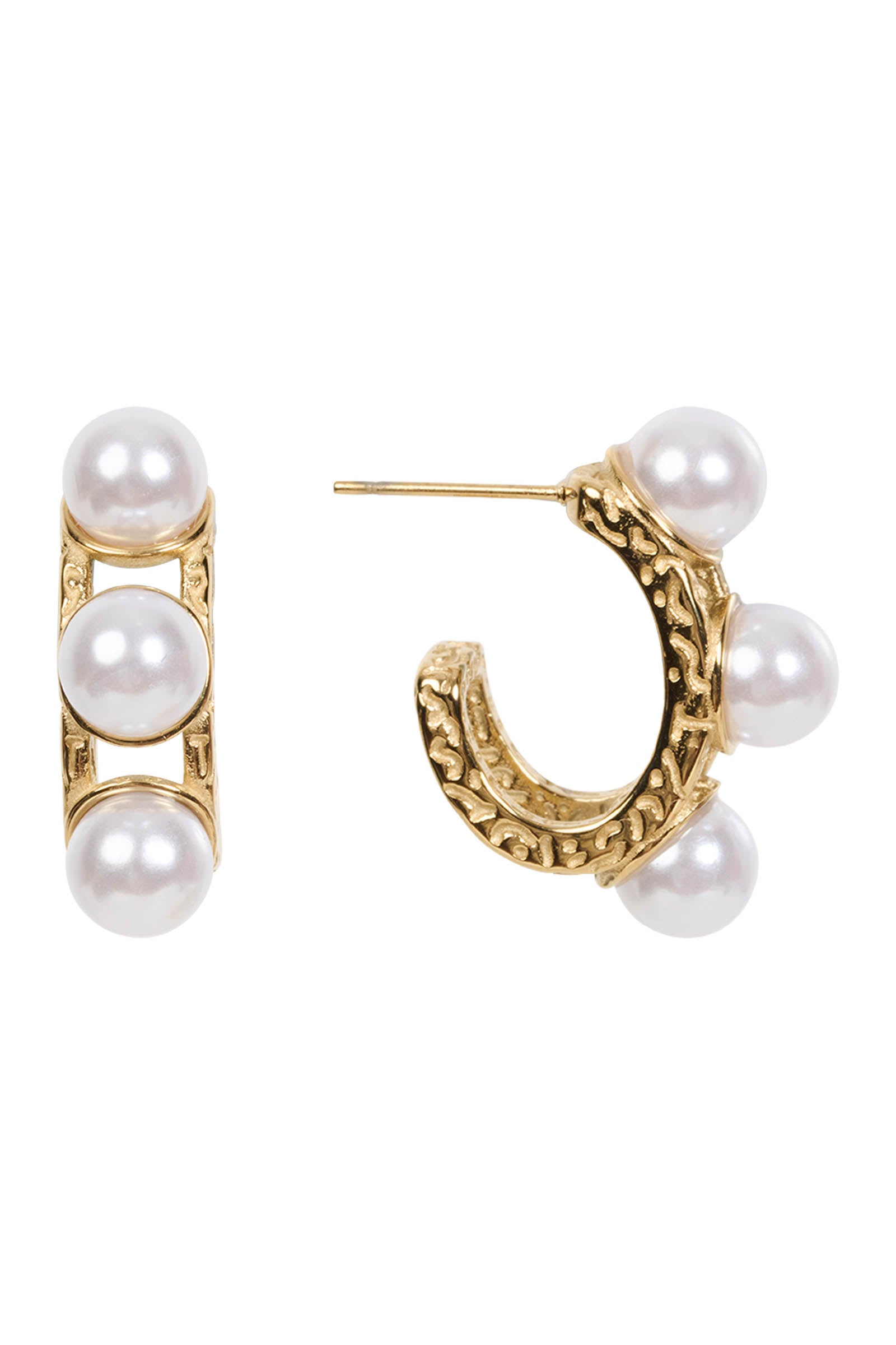 Neri Hoop Earring - Pearl Trio