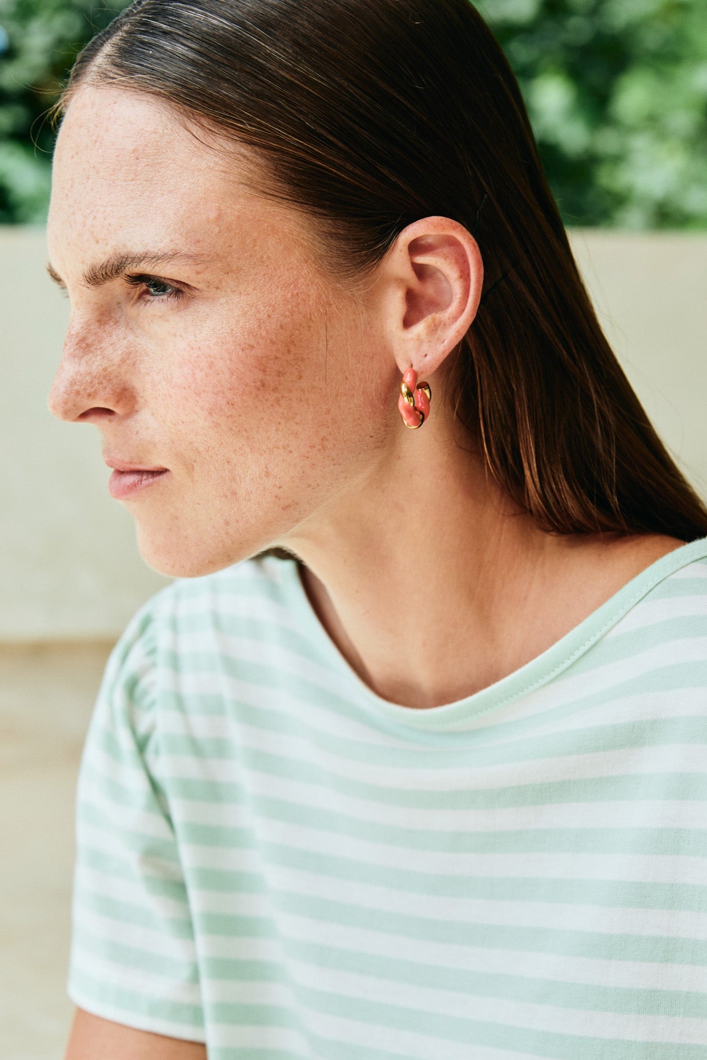 Treville Hoop Earring - Coral