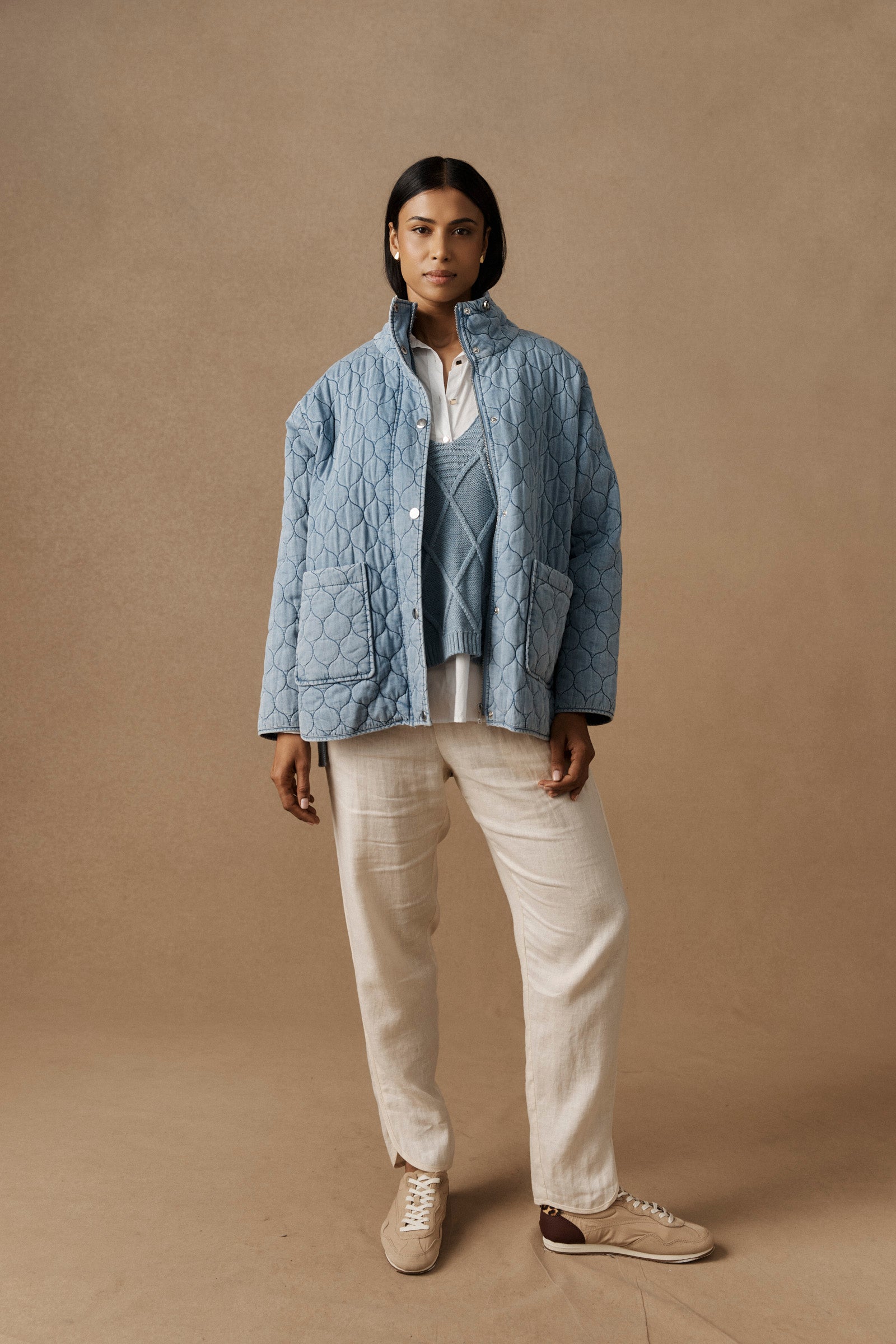 Sansi Quilted Jacket - Denim