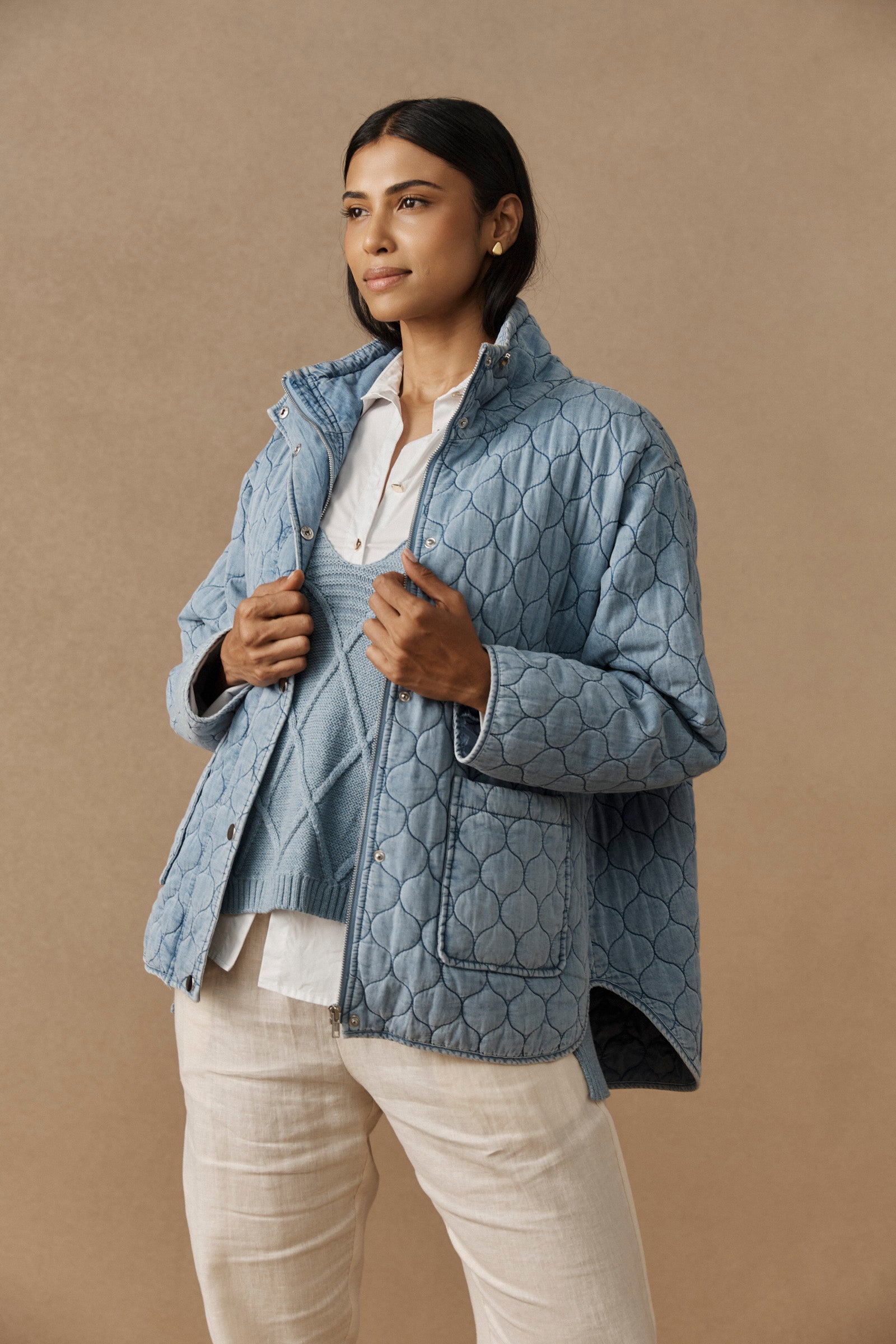Sansi Quilted Jacket - Denim