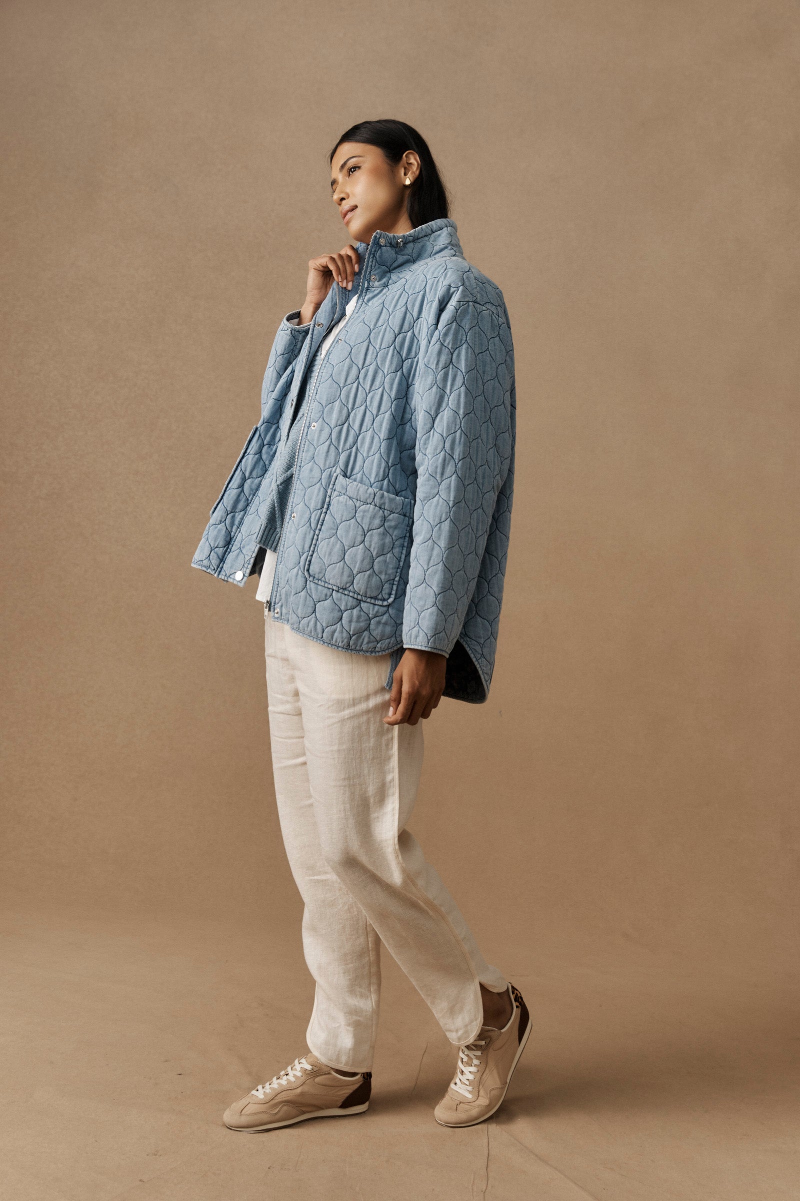 Sansi Quilted Jacket - Denim