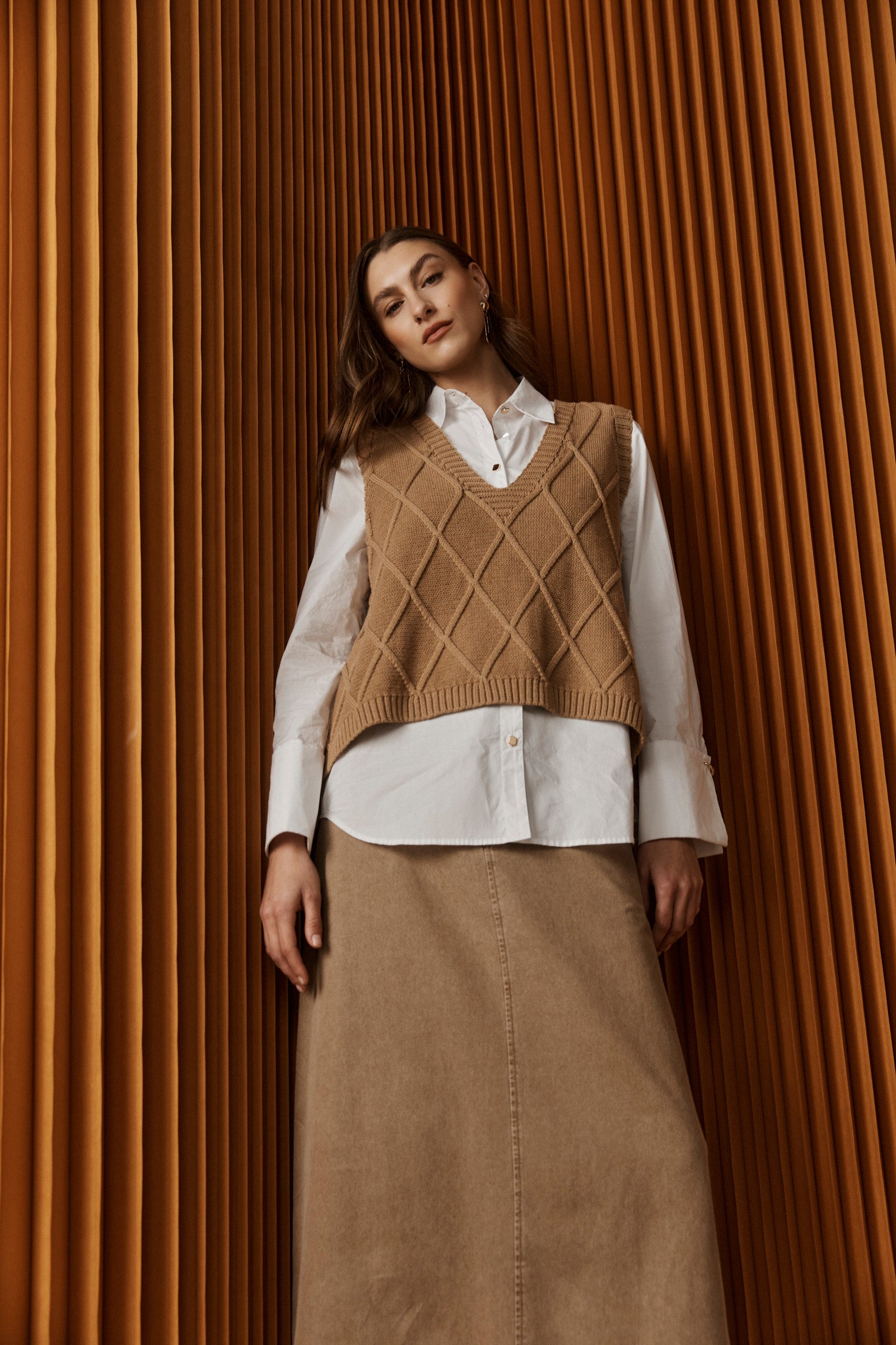 Liora Knit Vest - Mocha