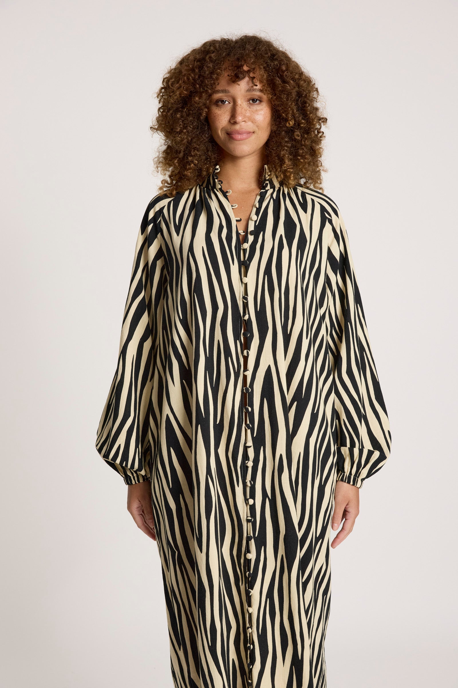 Bajau Button Dress - Savanna