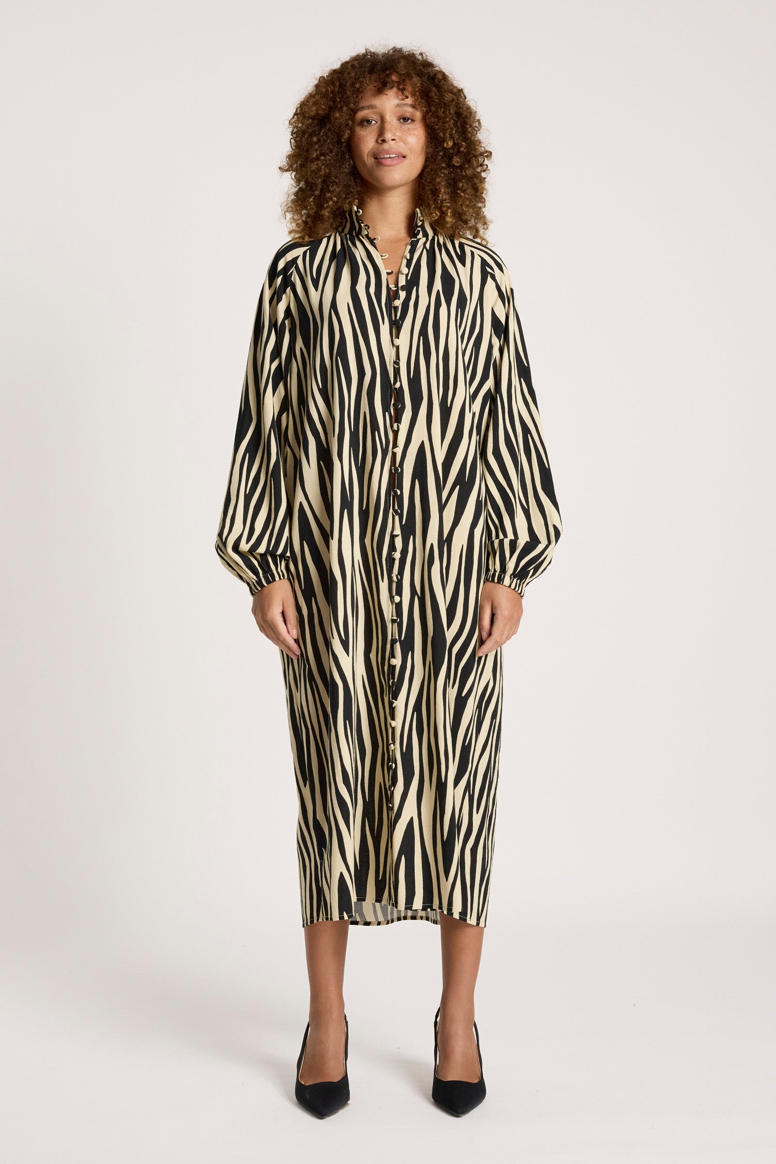 Bajau Button Dress - Savanna