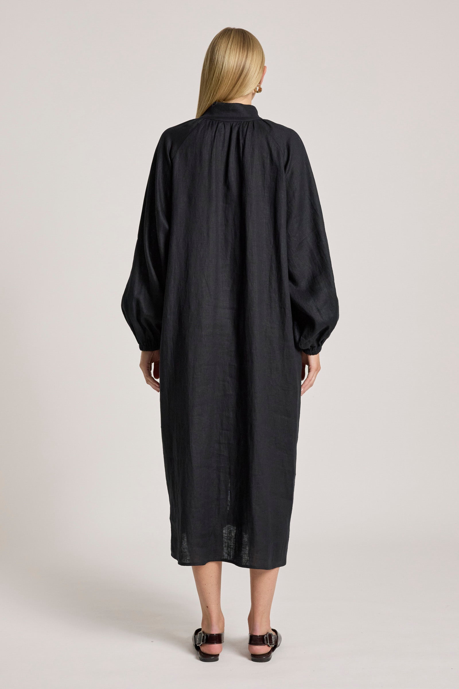 Bajau Button Dress - Black