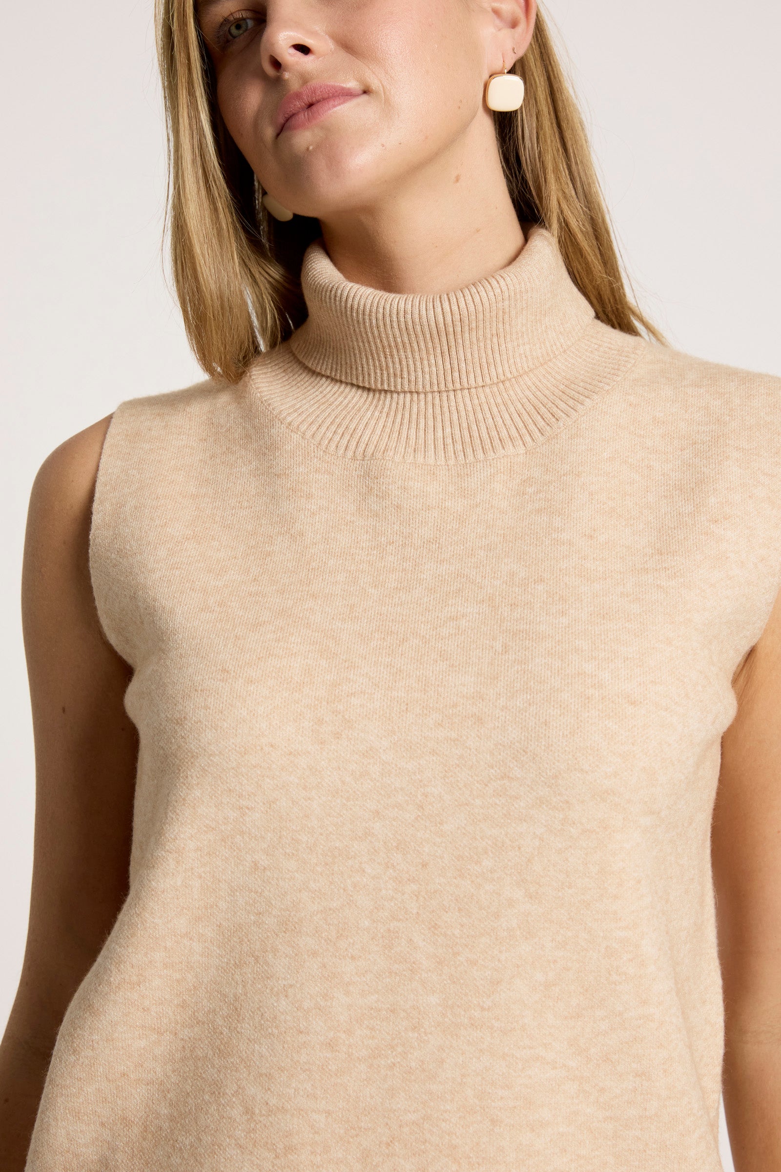 Zala Knit Vest - Bisque