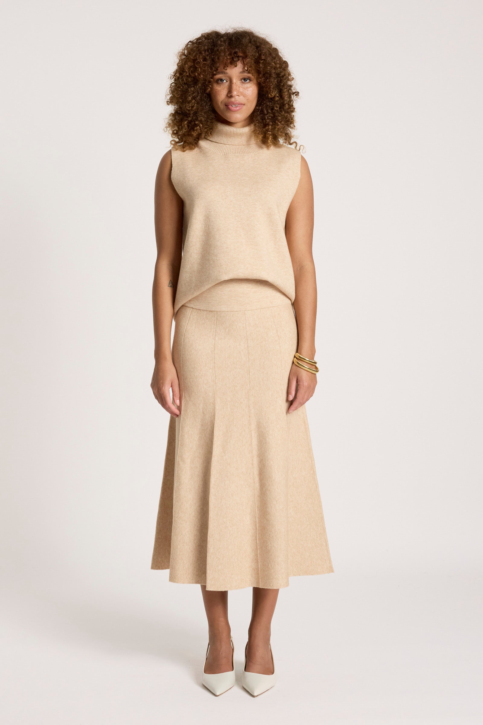 Zala Knit Skirt - Bisque