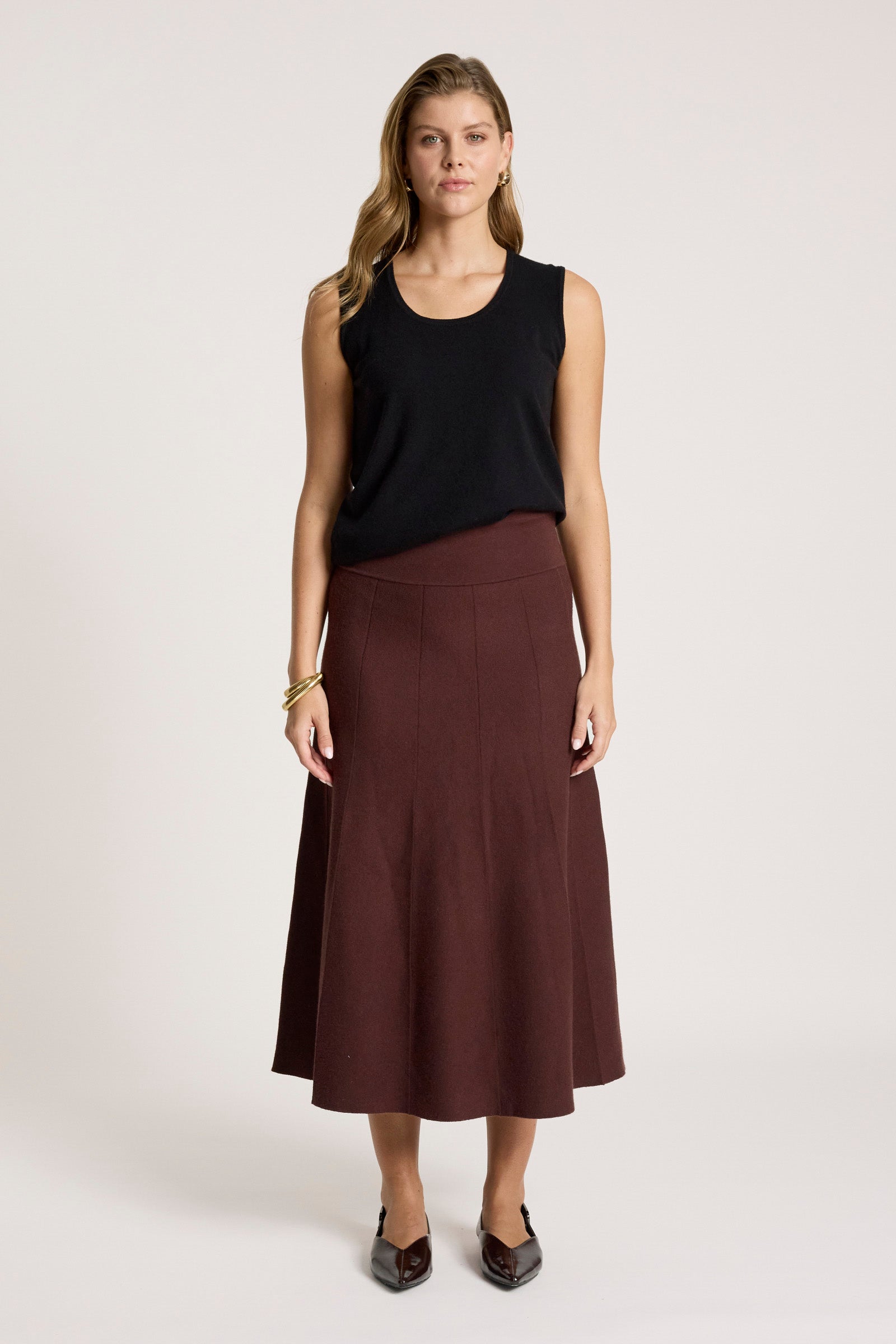 Zala Knit Skirt - Mahogany