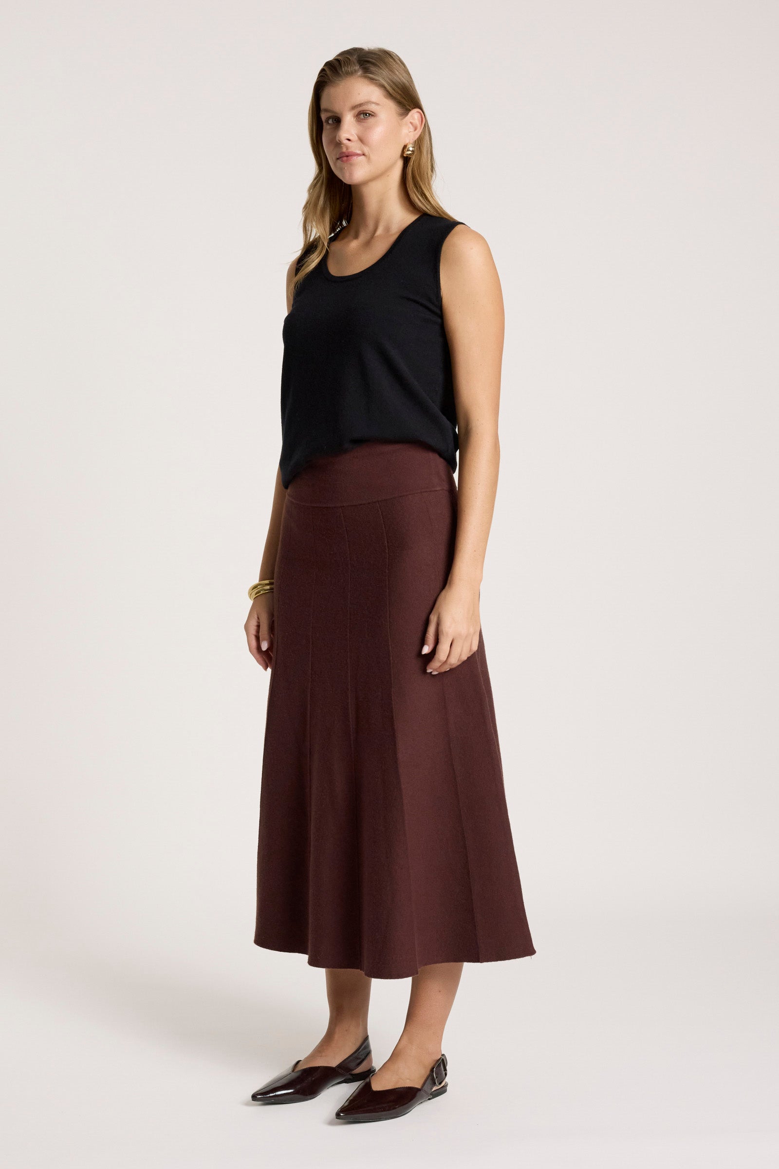 Zala Knit Skirt - Mahogany
