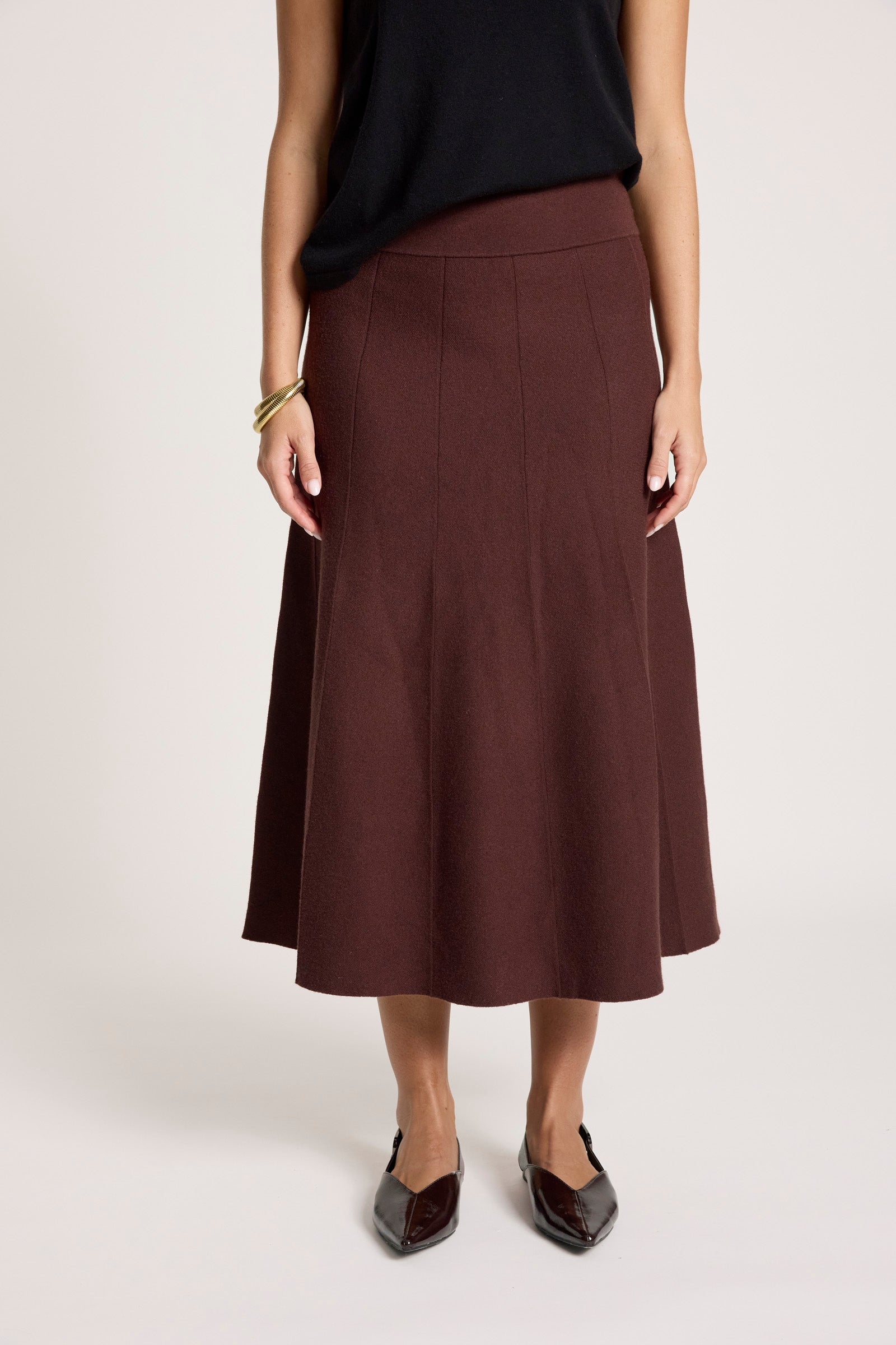 Zala Knit Skirt - Mahogany
