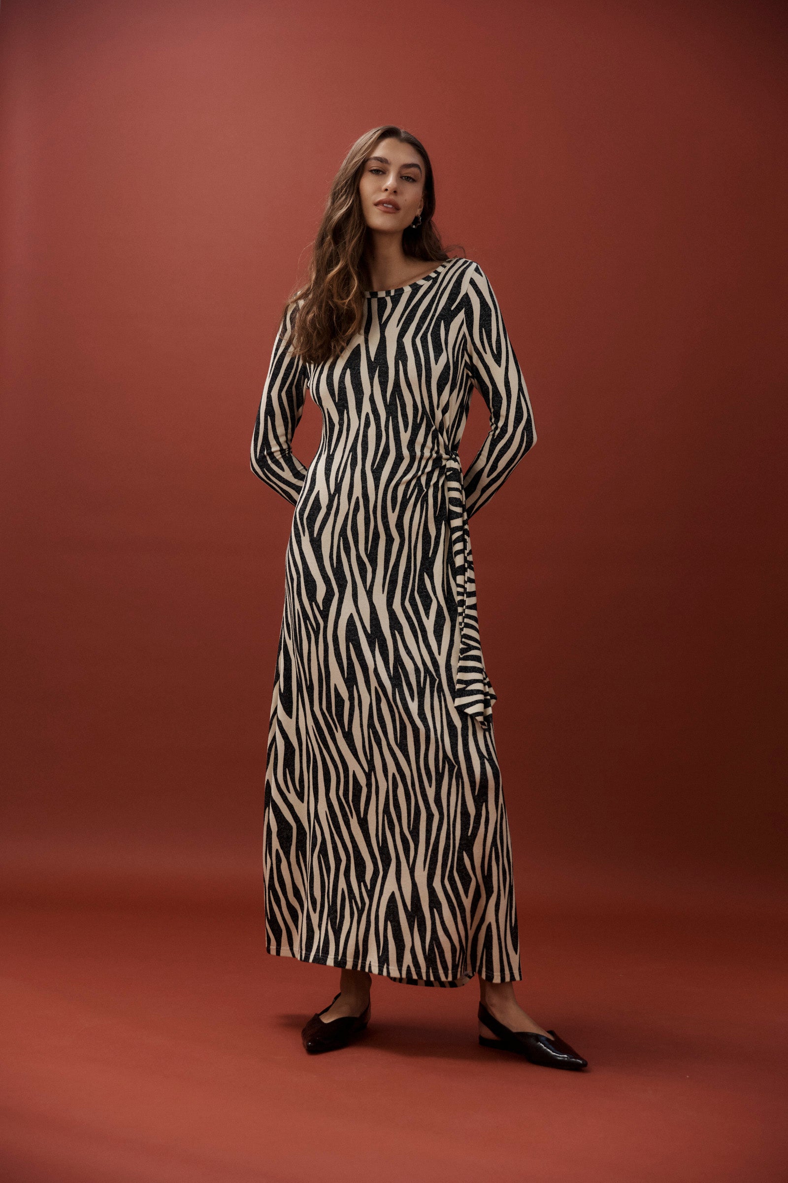 Aria Tie Maxi Dress - Savanna