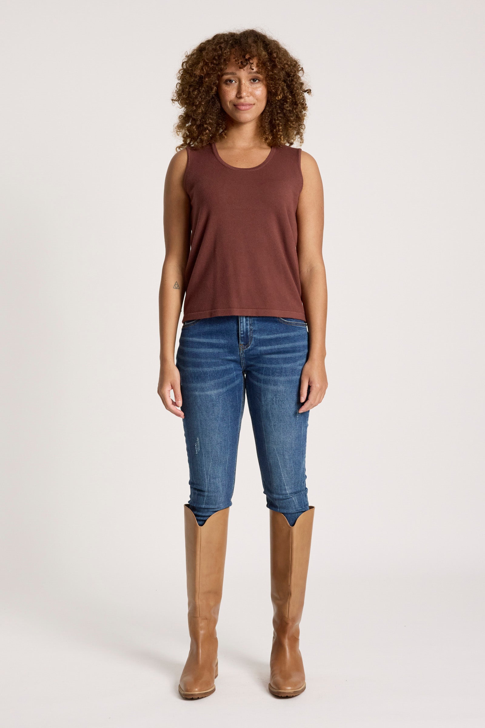 Samira Knit Tank - Mahogany