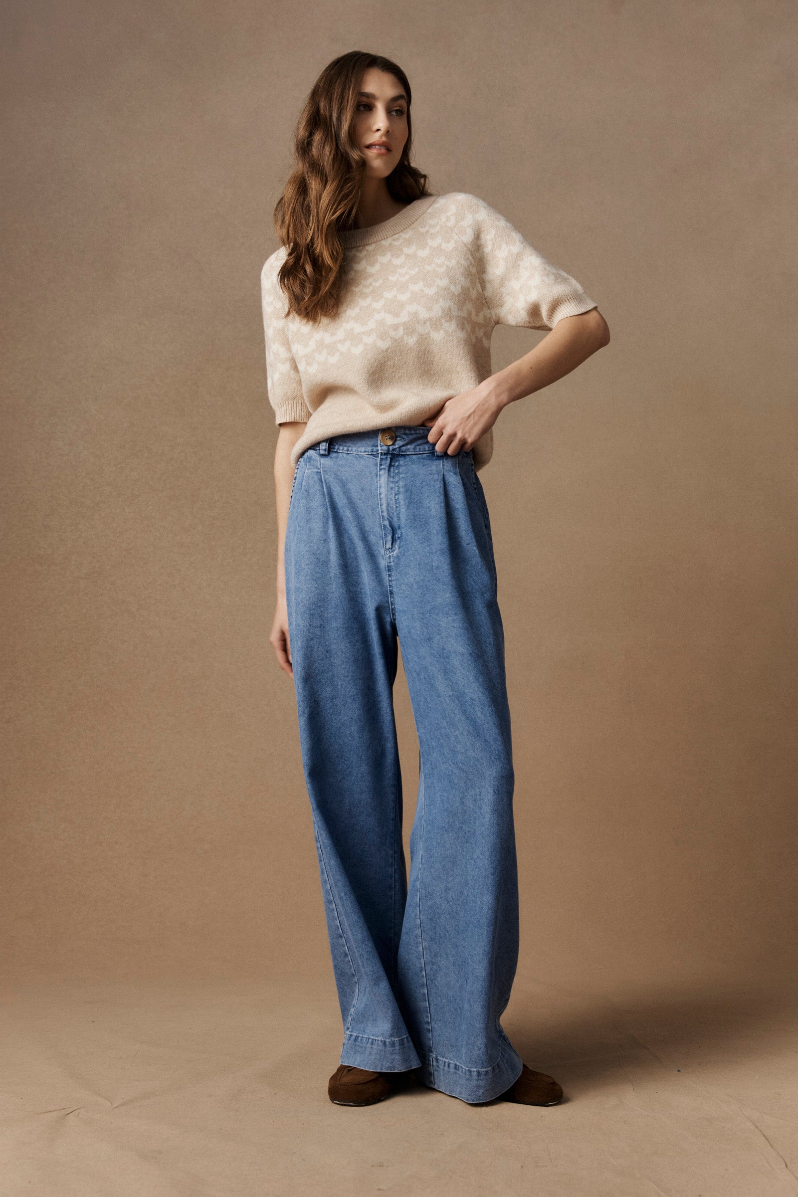 Maasai Knit Top - Dune/Bisque